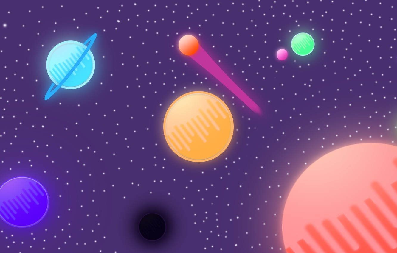 Minimalist Comet Colorful Wallpapers