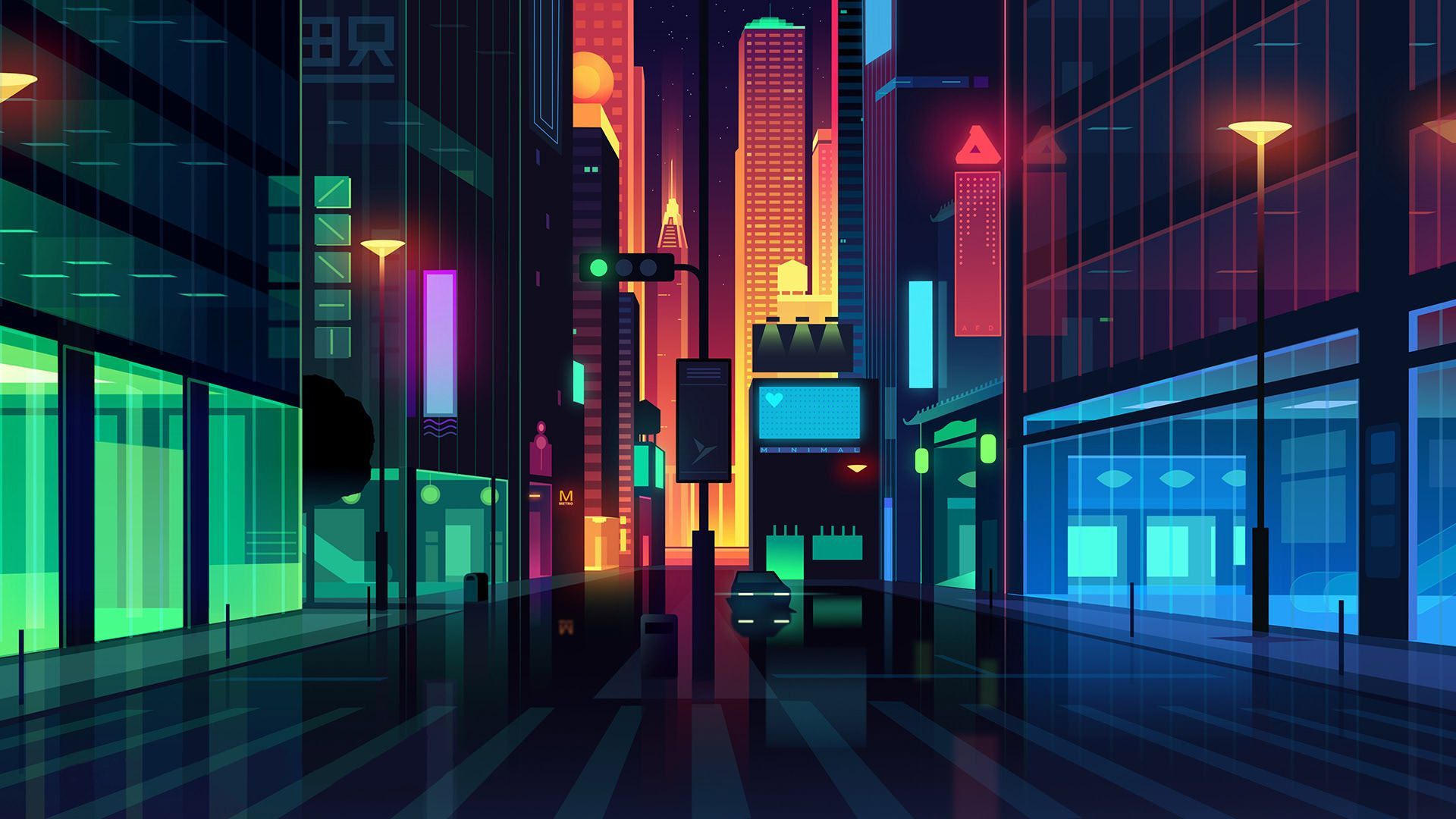 Minimalist Cyberpunk Wallpapers