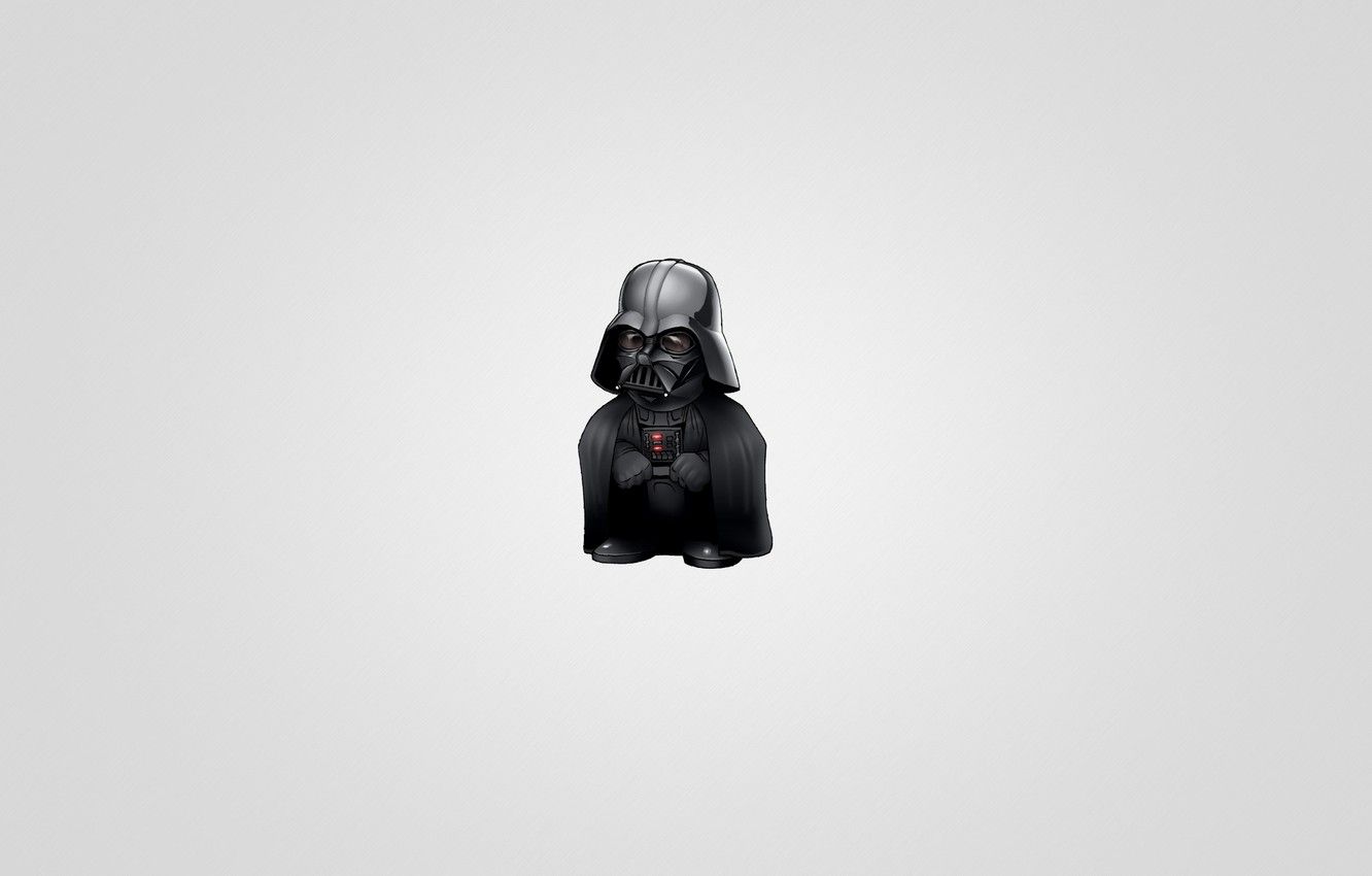 Minimalist Darth Vader Grey Wallpapers