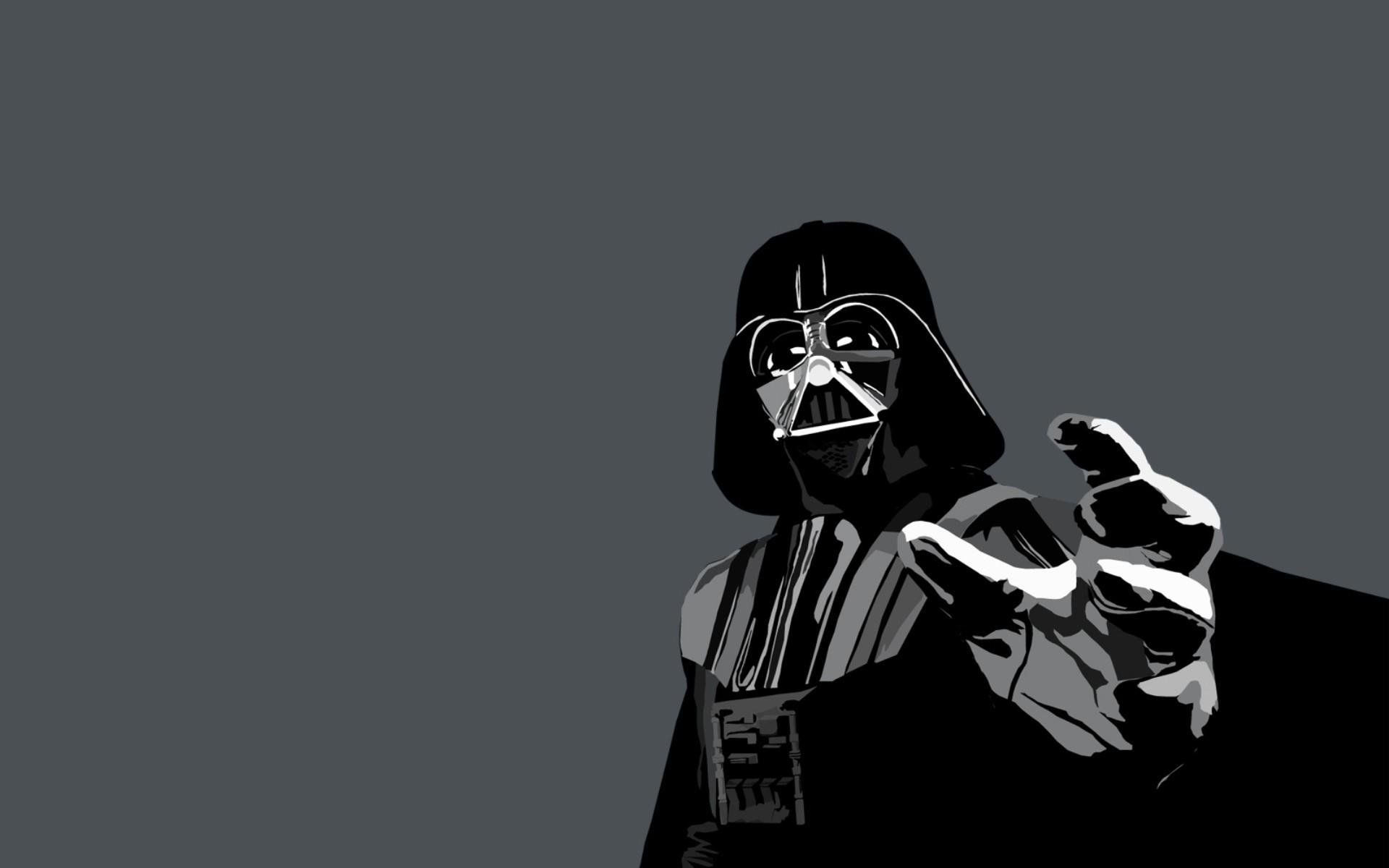 Minimalist Darth Vader Grey Wallpapers