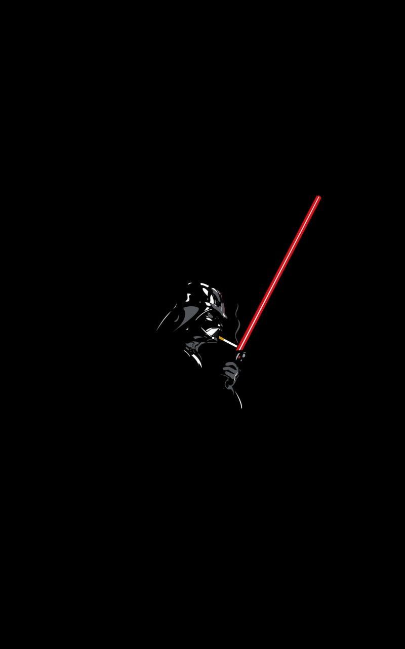 Minimalist Darth Vader Grey Wallpapers