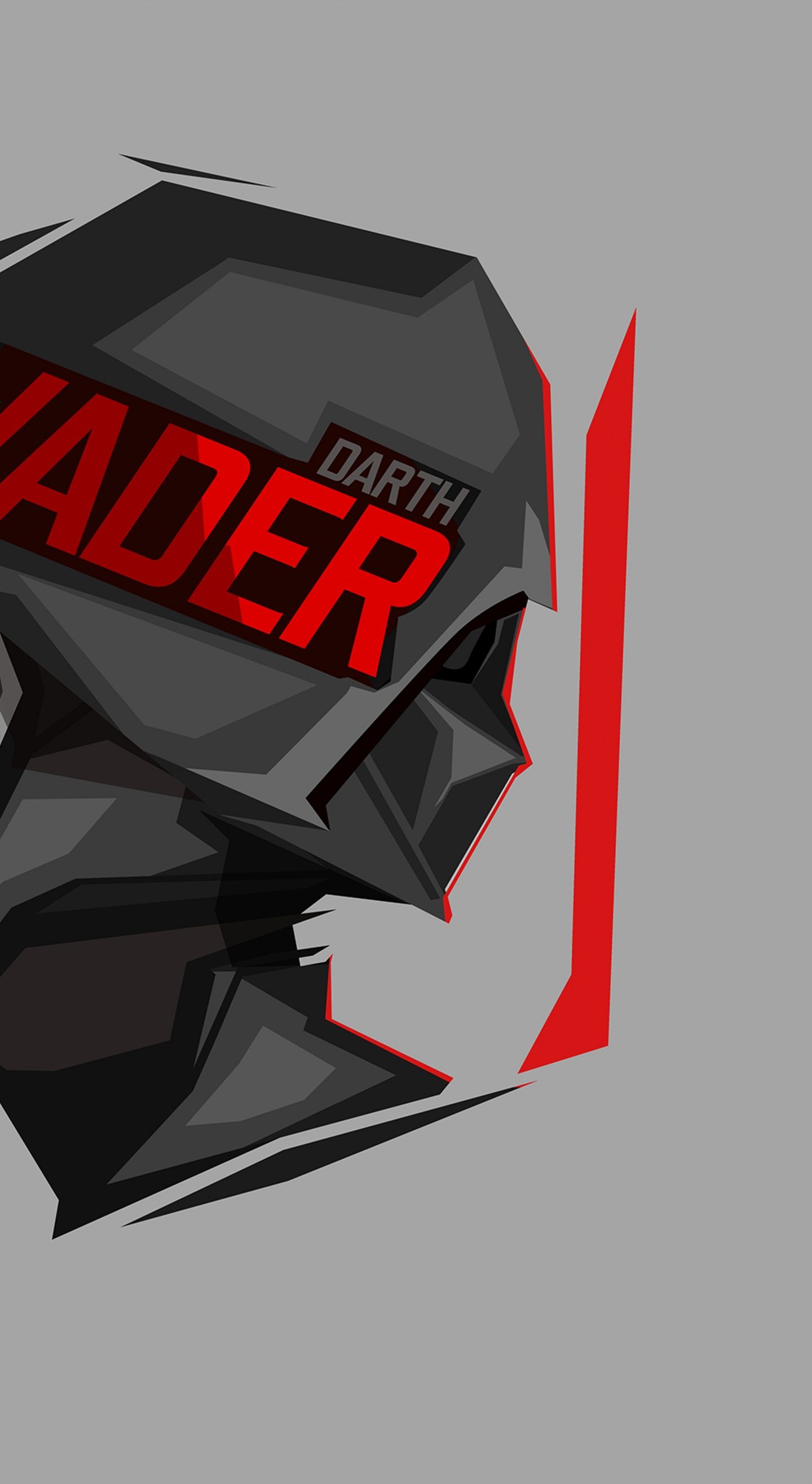 Minimalist Darth Vader Grey Wallpapers