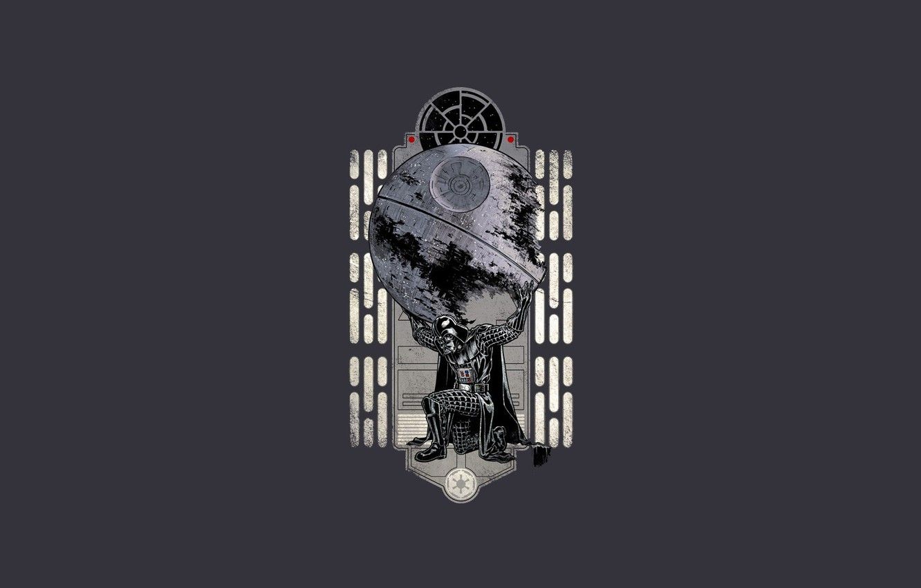 Minimalist Darth Vader Grey Wallpapers