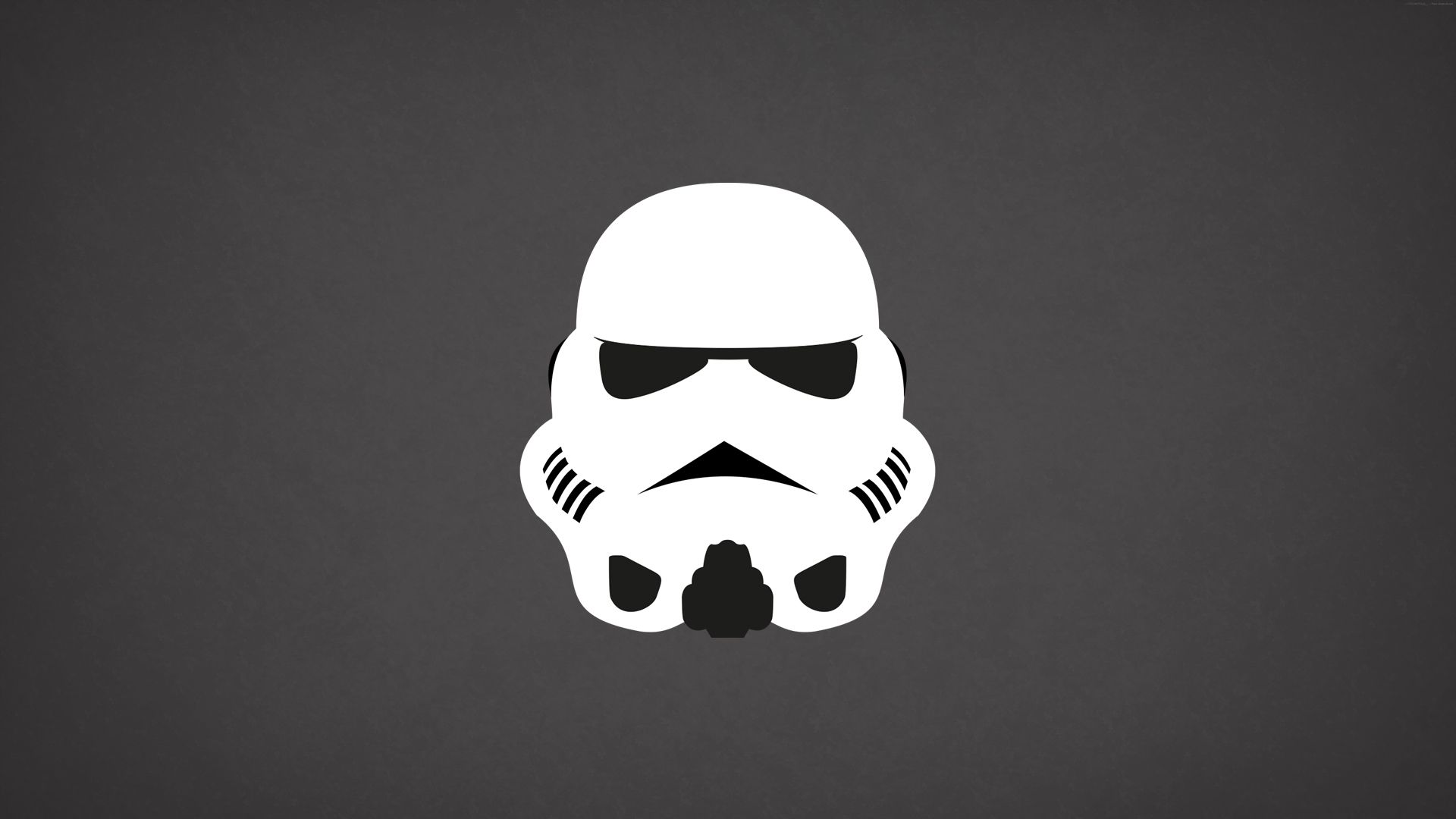 Minimalist Darth Vader Grey Wallpapers