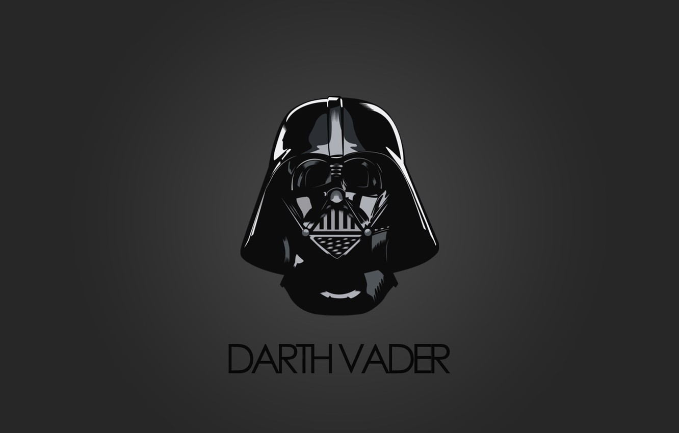 Minimalist Darth Vader Grey Wallpapers