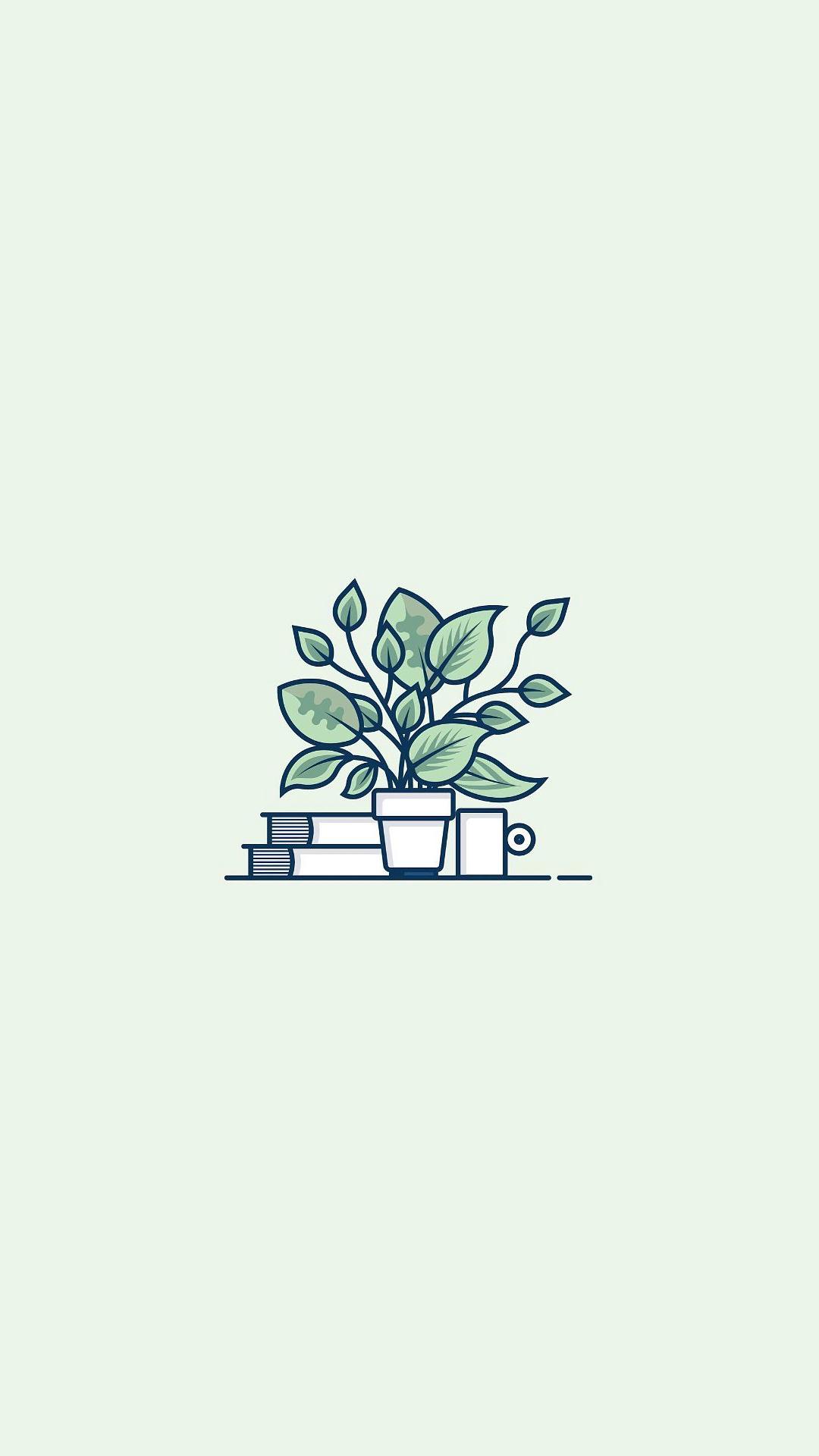 Minimalist Plant Drawing Wallpapers