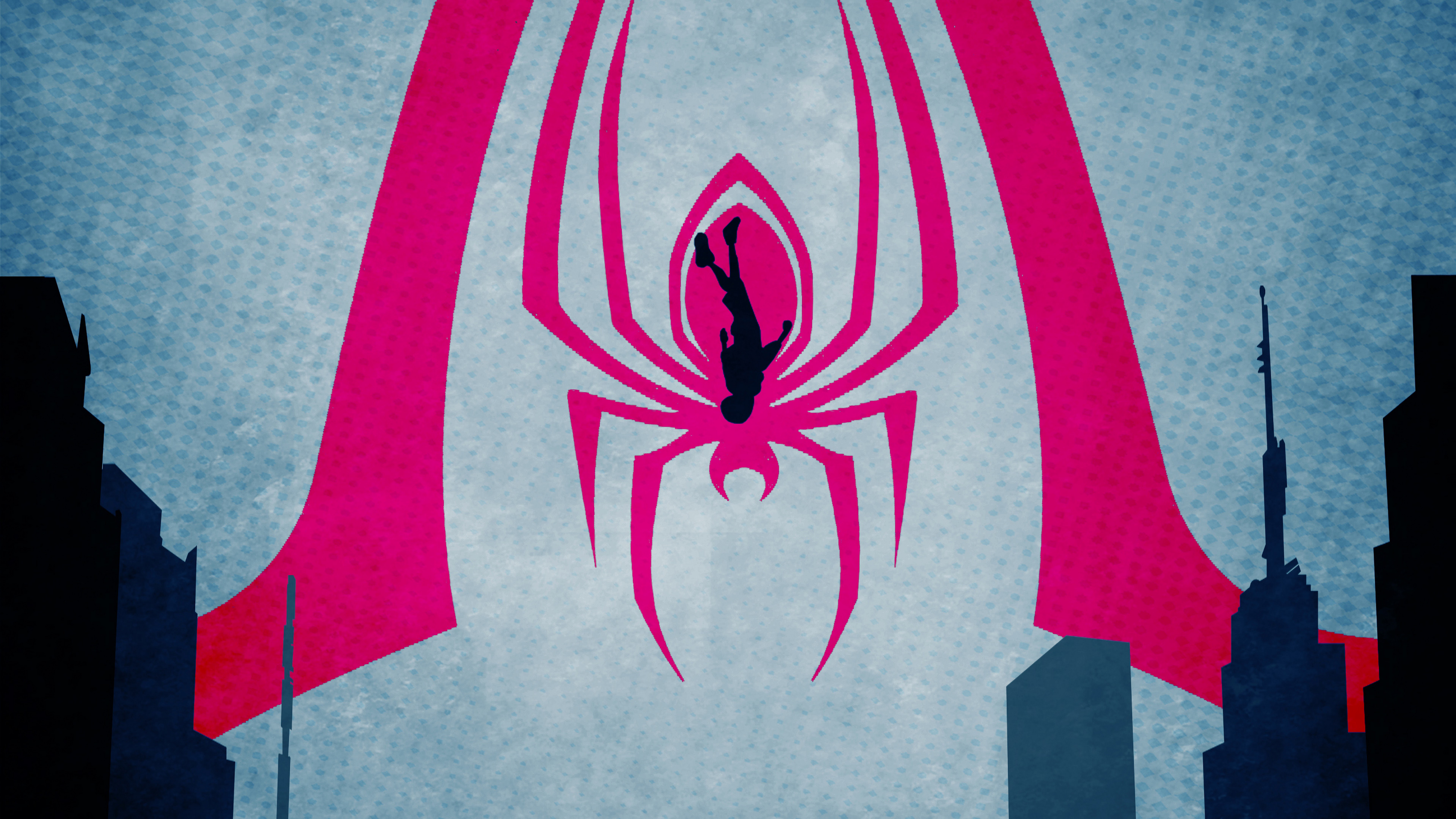 Minimalist Spiderman Into The Spider-Verse 4K Wallpapers