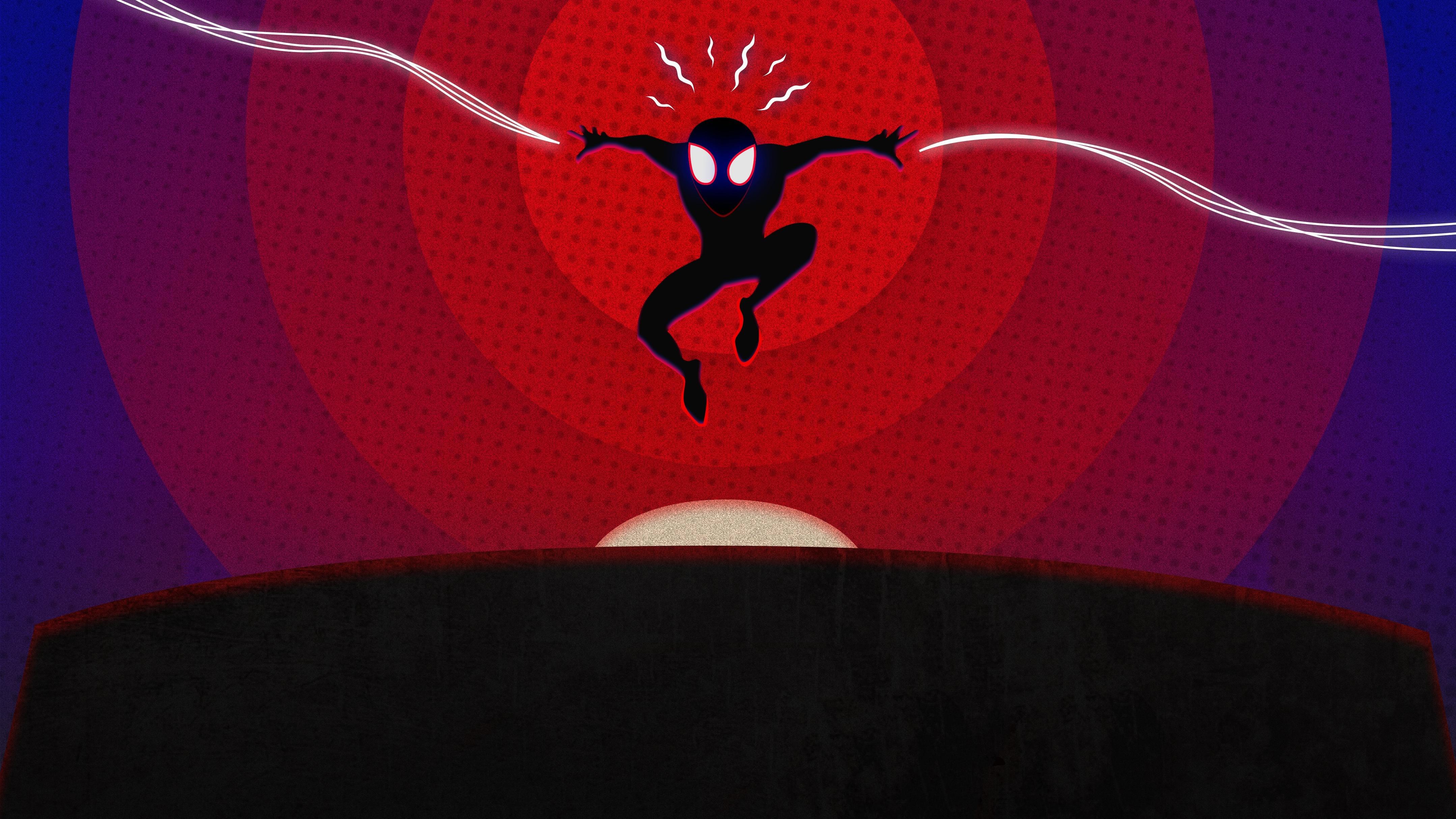 Minimalist Spiderman Into The Spider-Verse 4K Wallpapers