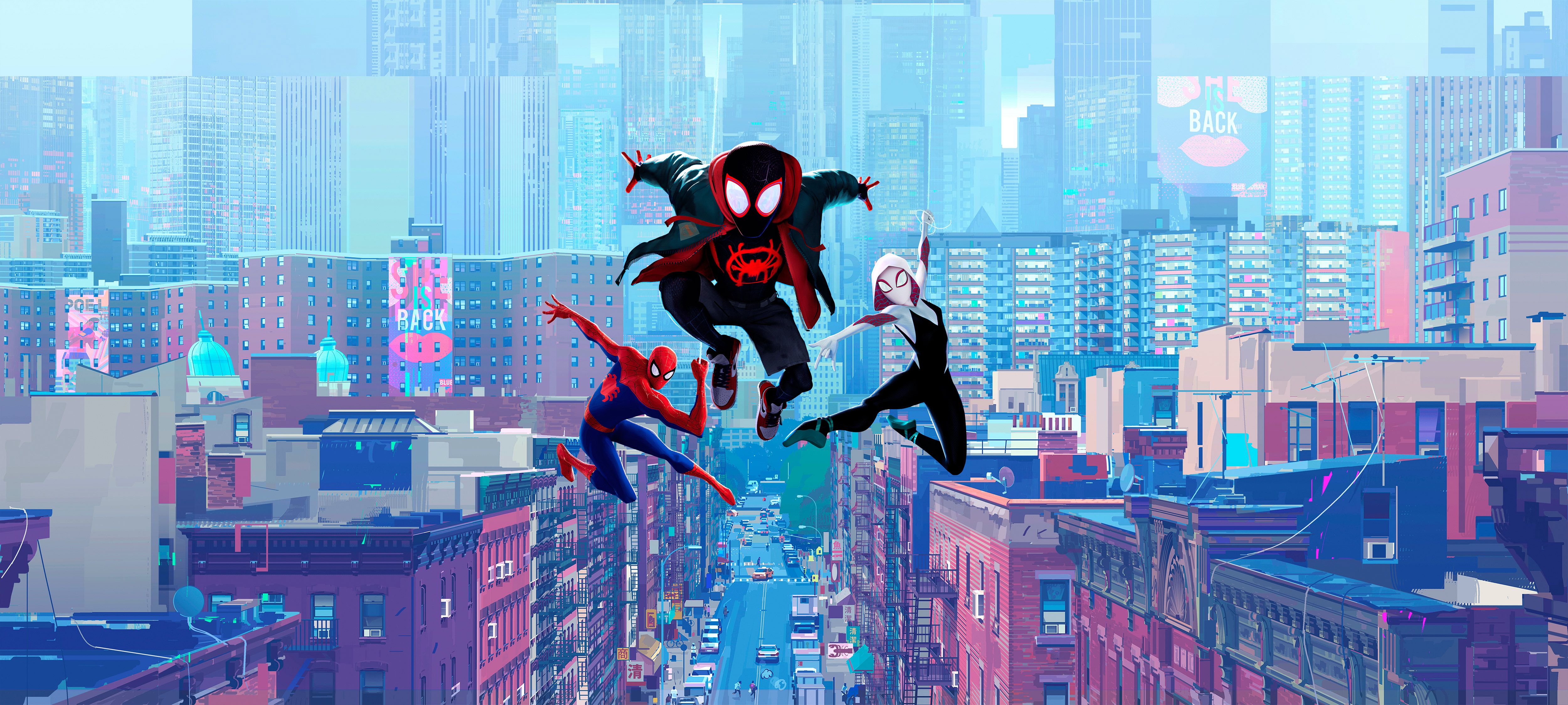 Minimalist Spiderman Into The Spider-Verse 4K Wallpapers