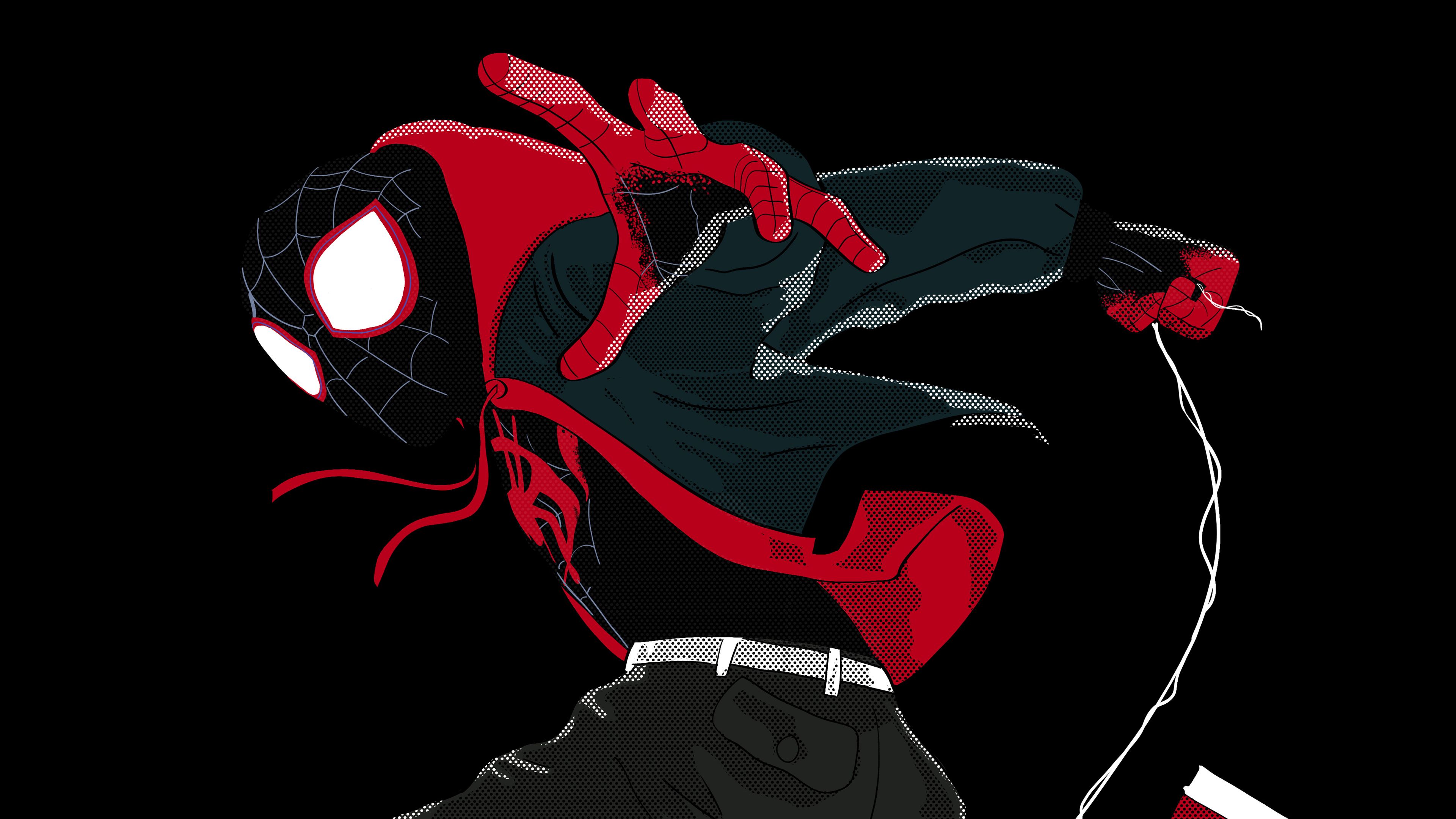 Minimalist Spiderman Into The Spider-Verse 4K Wallpapers