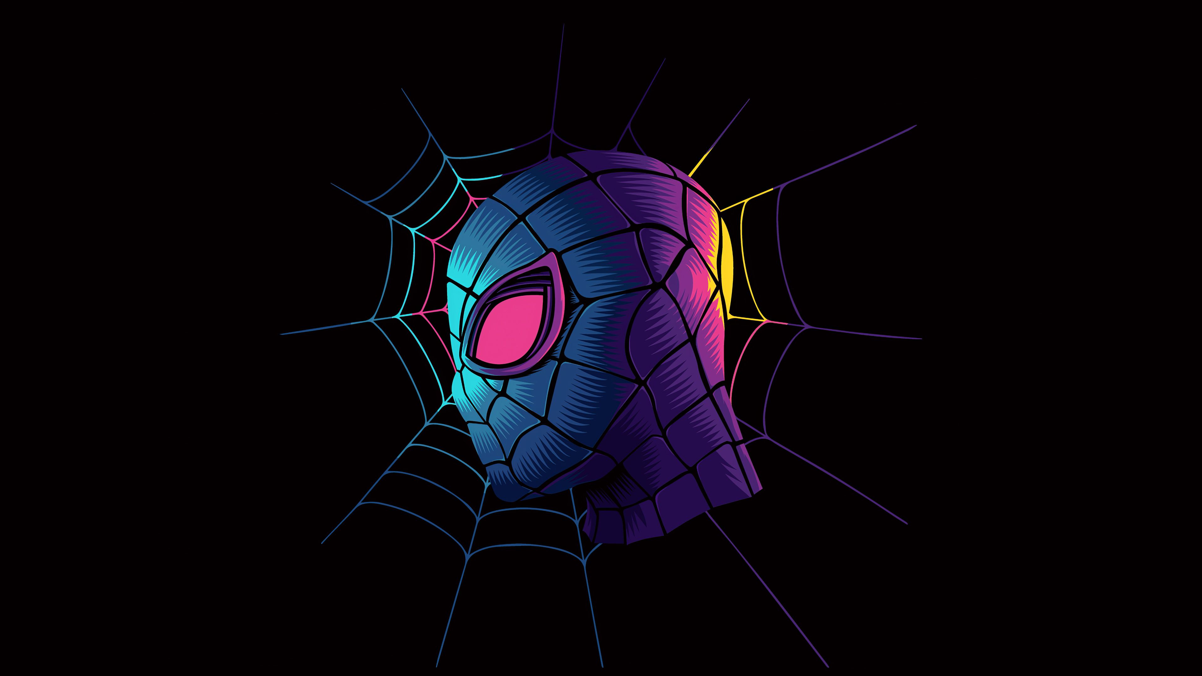 Minimalist Spiderman Into The Spider-Verse 4K Wallpapers