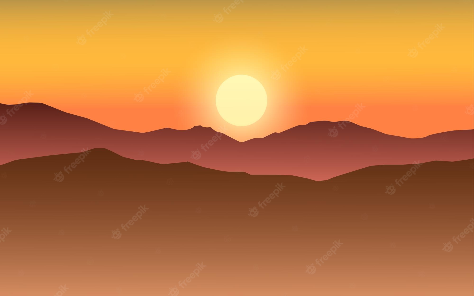 Minimalist Sunset In Hill Wallpapers