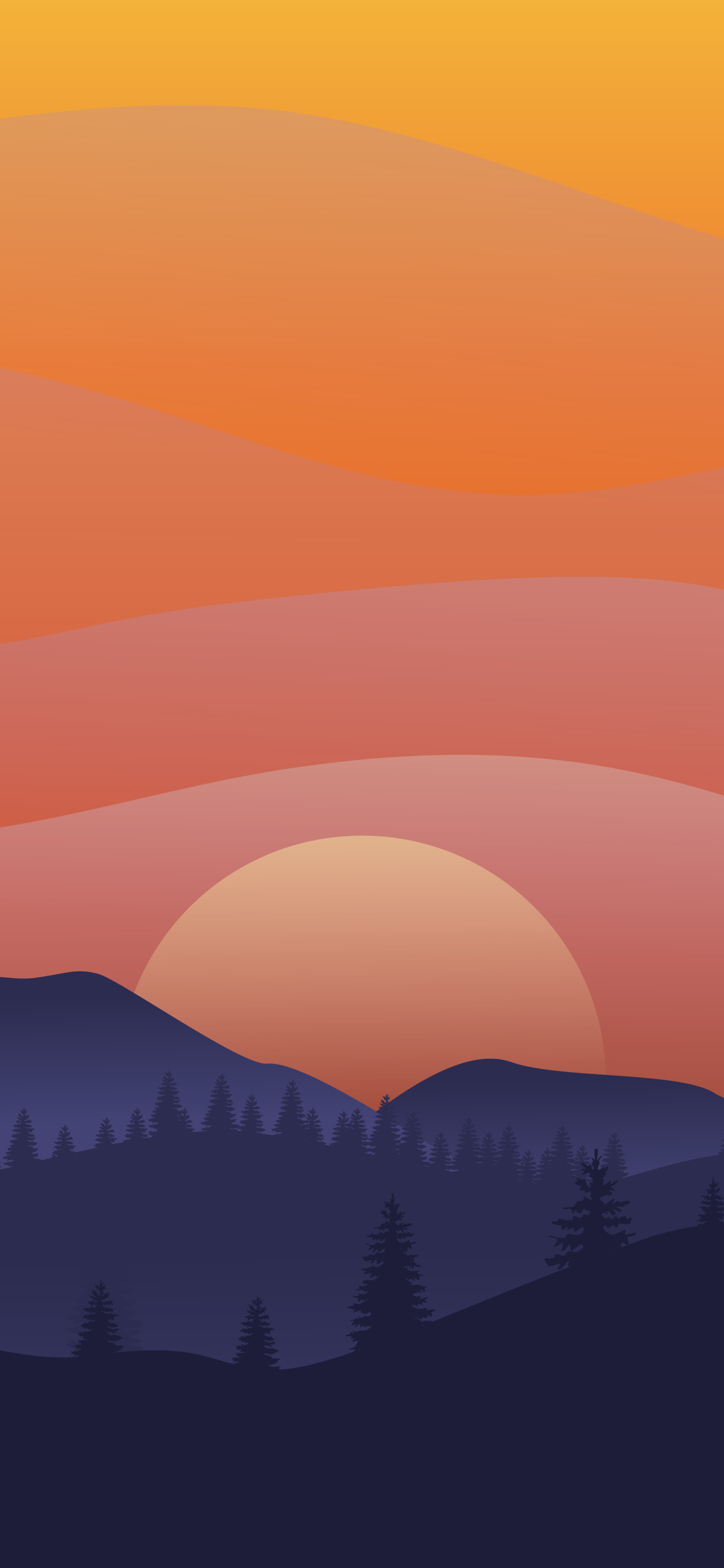 Minimalist Sunset In Hill Wallpapers