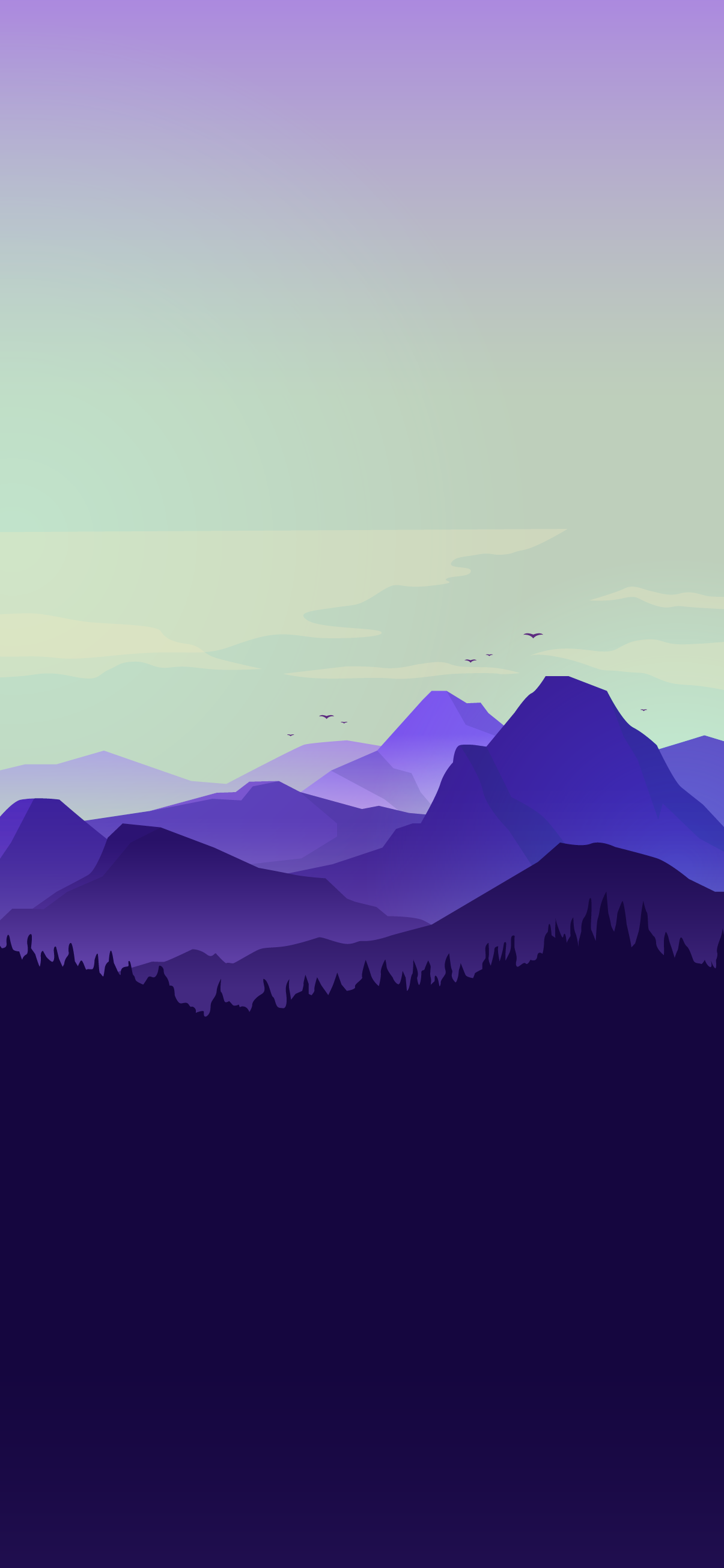 Minimalist Sunset In Hill Wallpapers