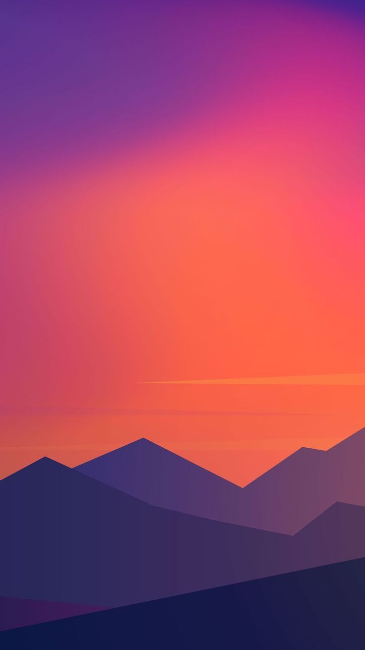 Minimalist Sunset In Hill Wallpapers