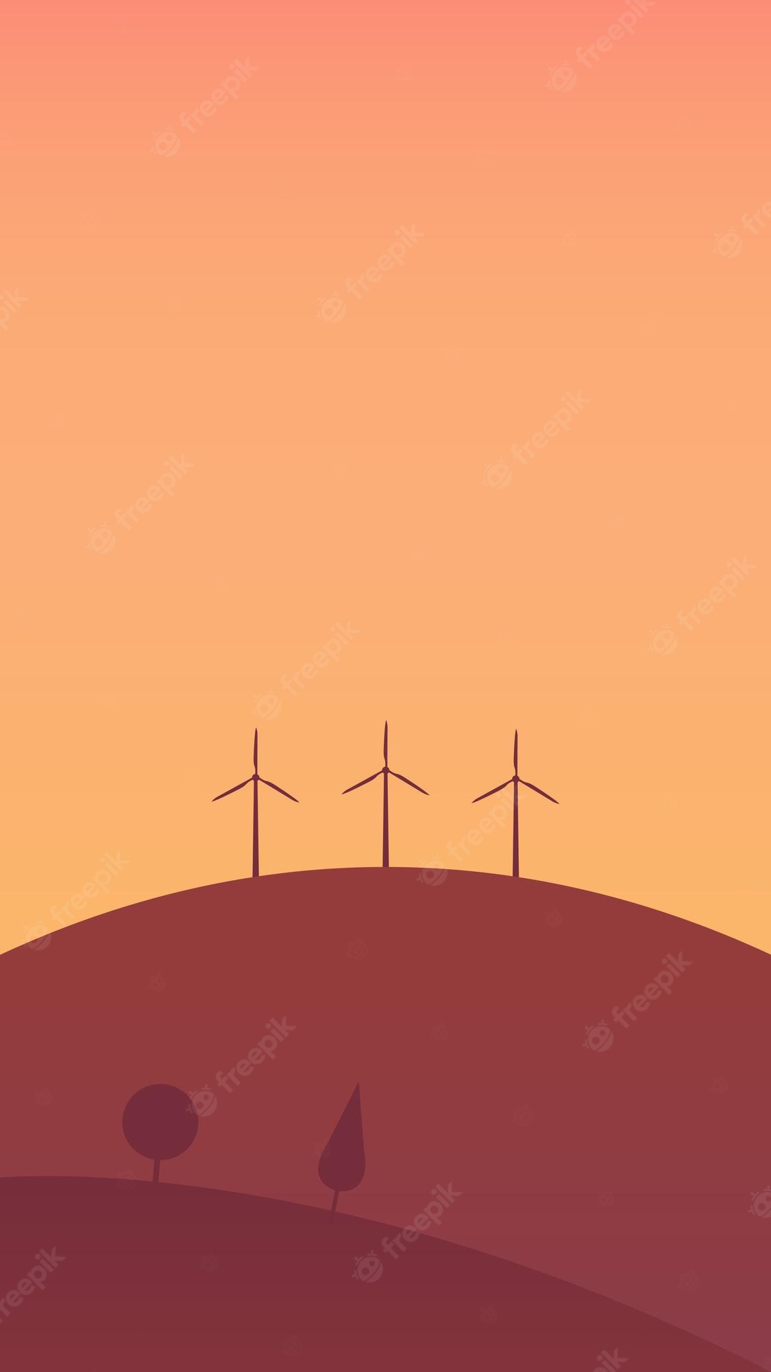 Minimalistic Wind Farm Wallpapers