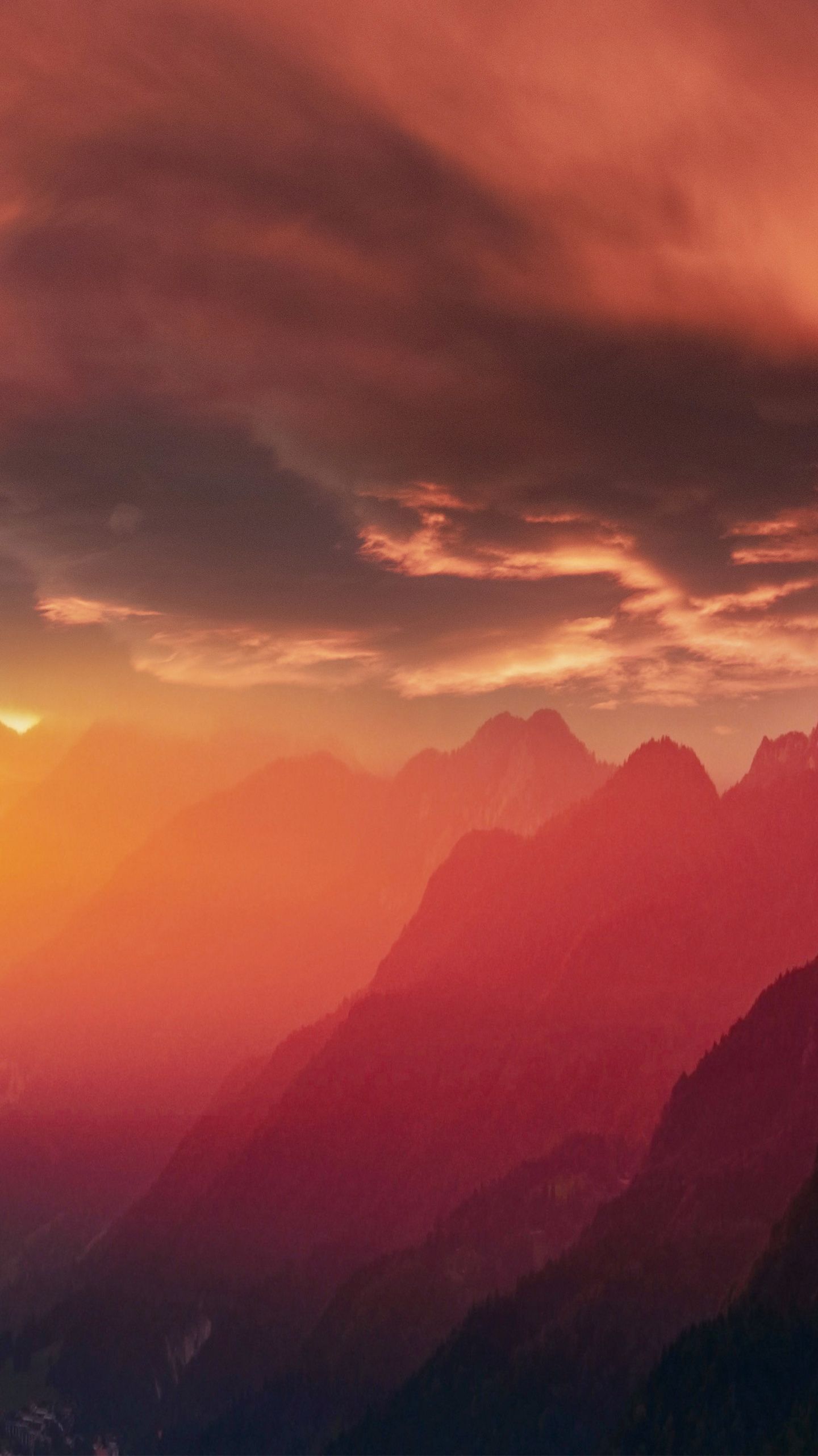 Mminimalism Mountains Horizon Sunrise Wallpapers