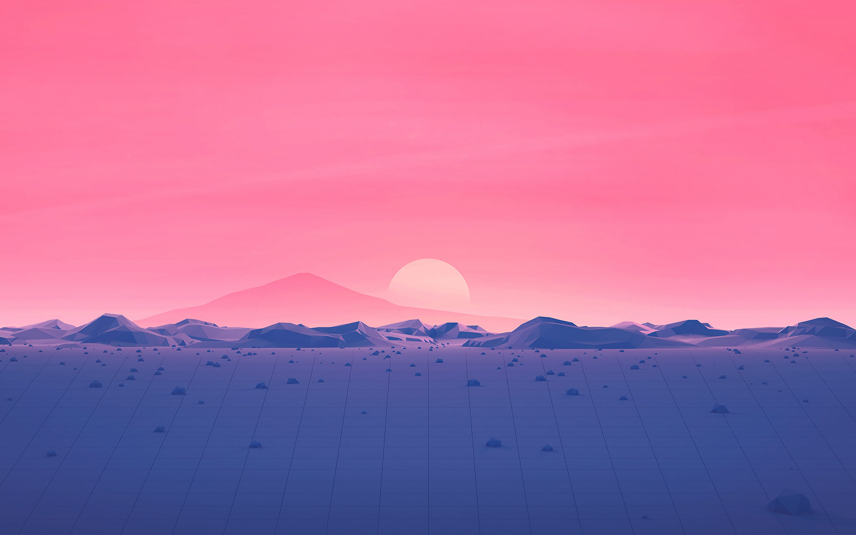 Mminimalism Mountains Horizon Sunrise Wallpapers