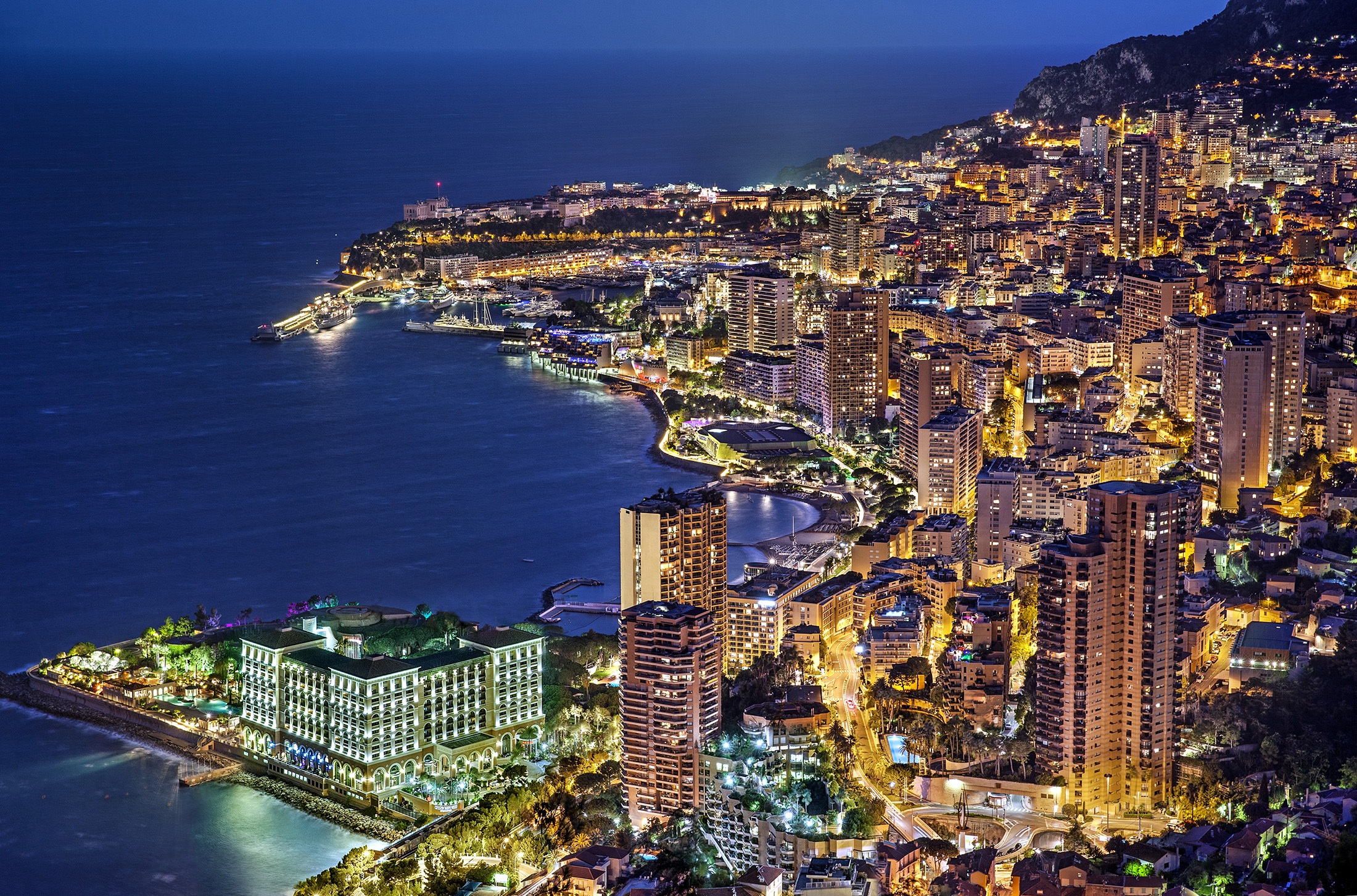 Monaco At Night Wallpapers