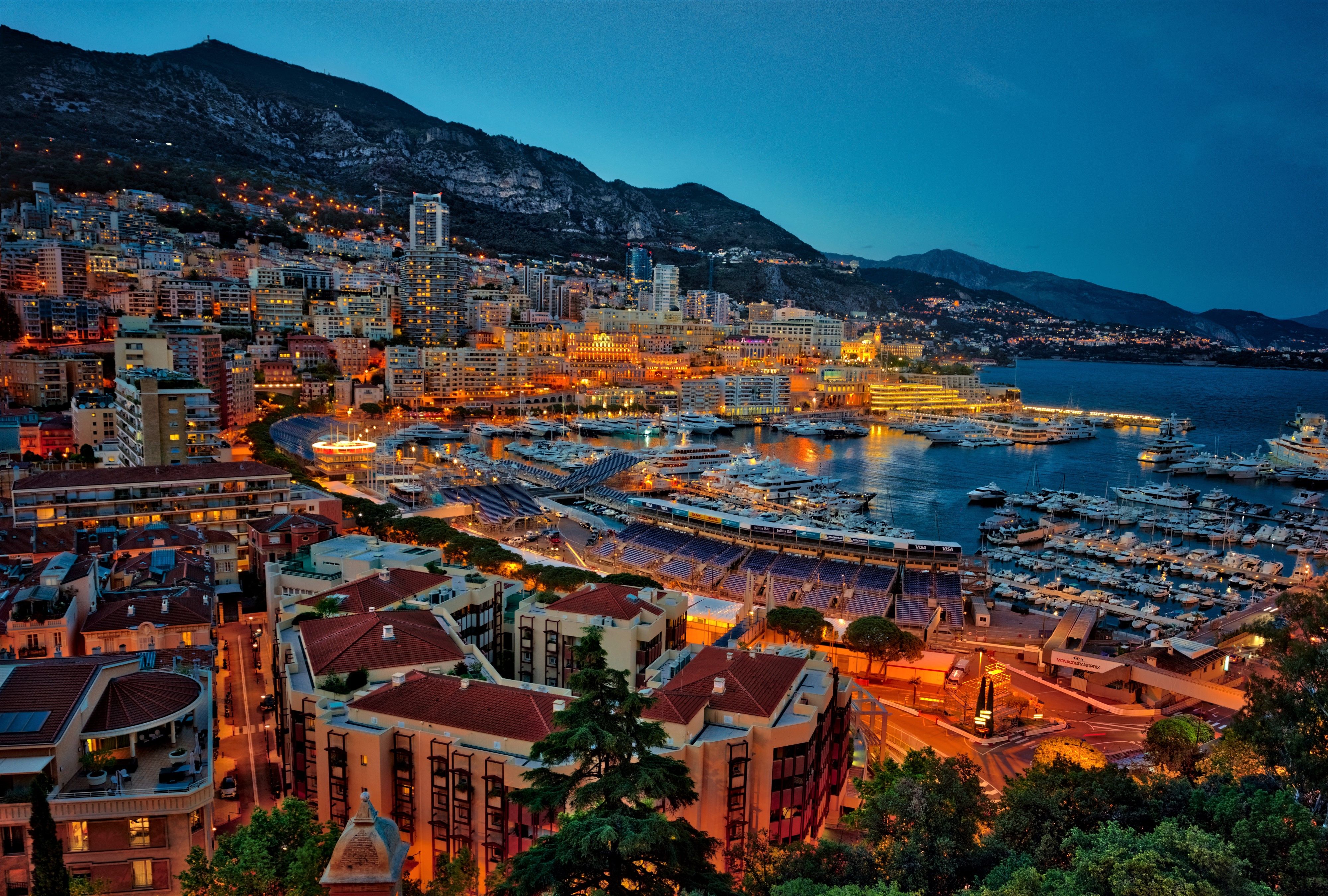 Monaco At Night Wallpapers