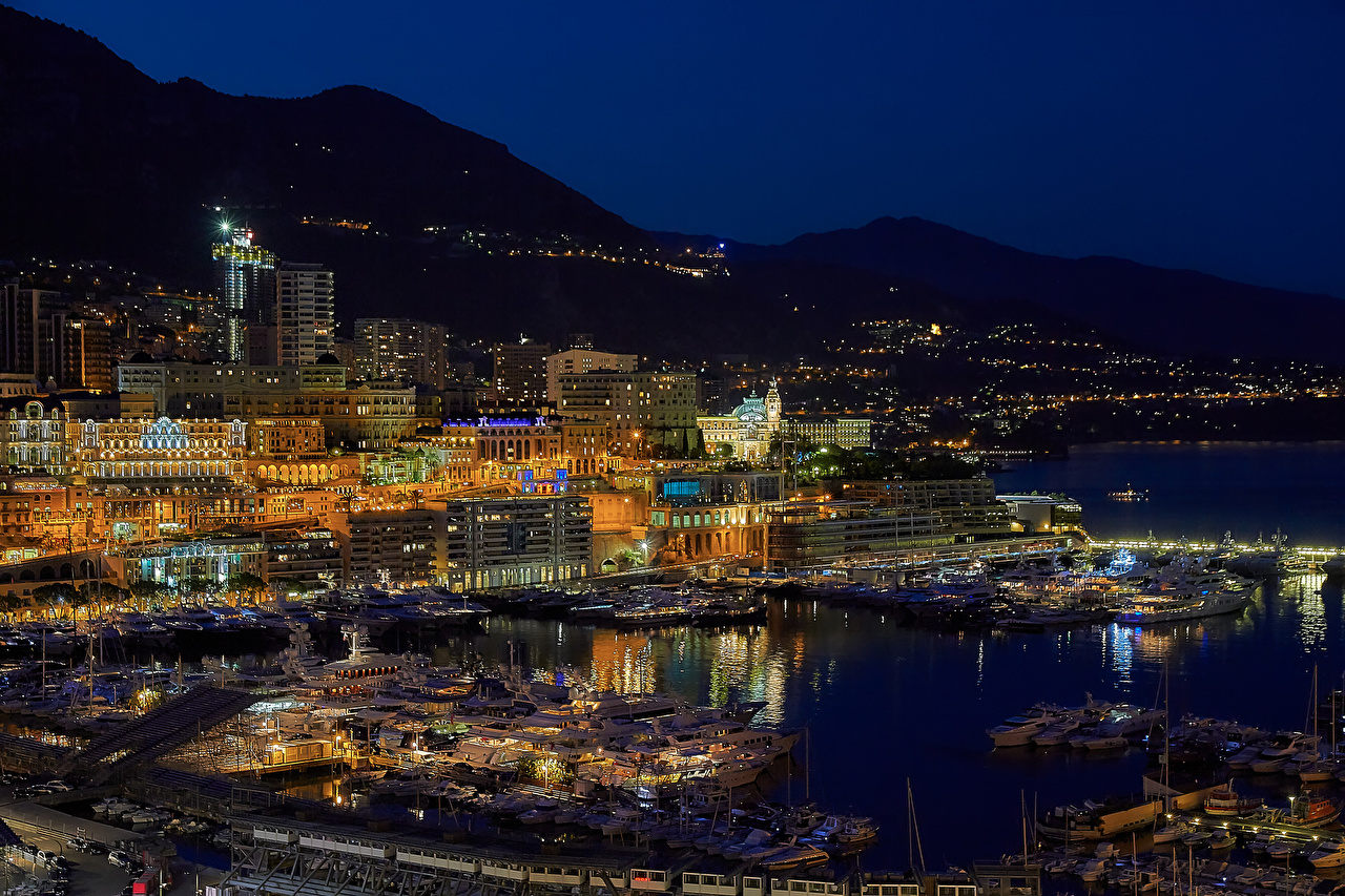 Monaco At Night Wallpapers