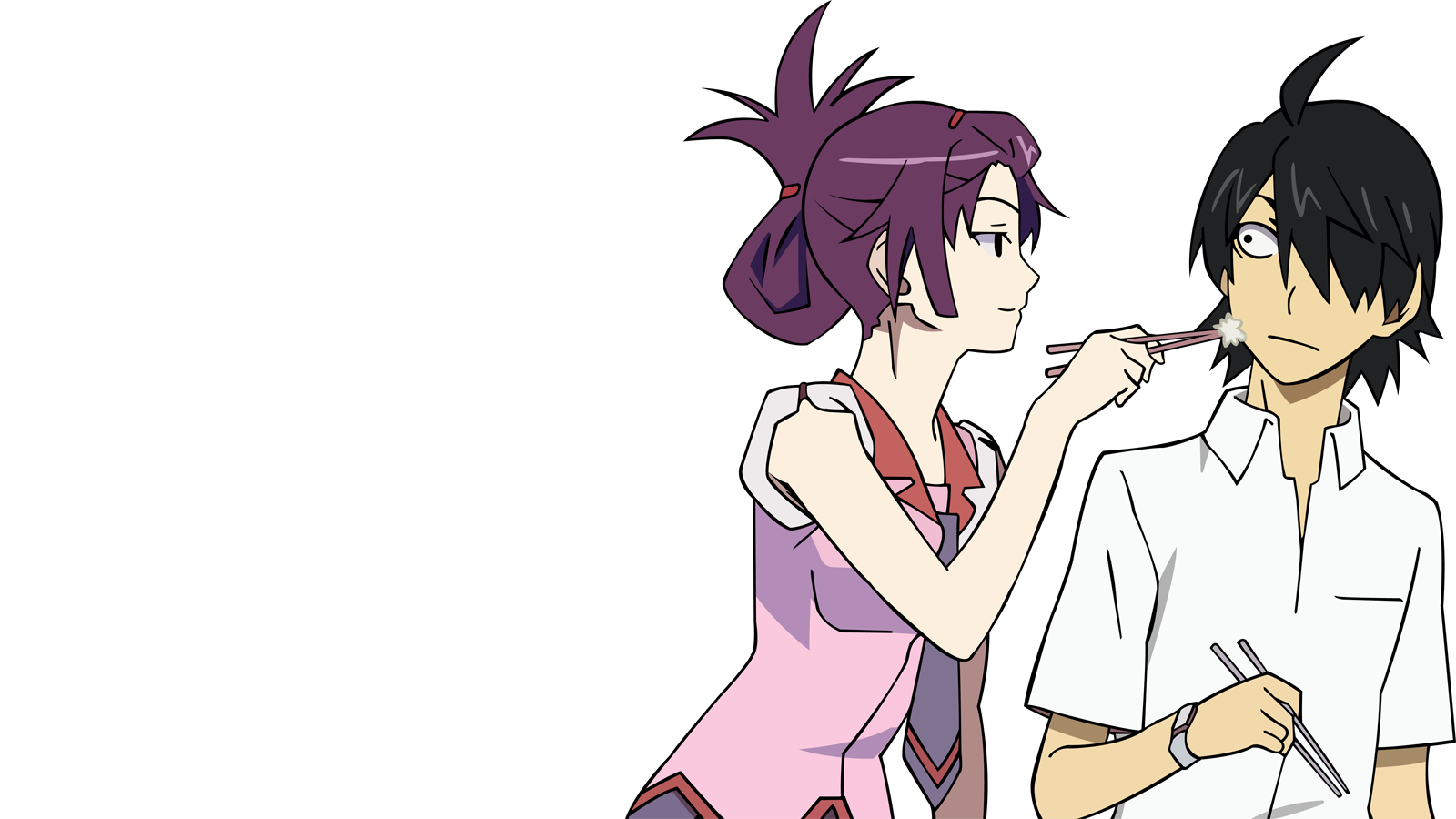 Monogatari Series Araragi Koyomi And Senjougahara Hitagi Wallpapers