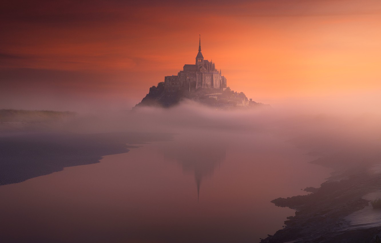 Mont Saint-Michel At Sunrise Wallpapers