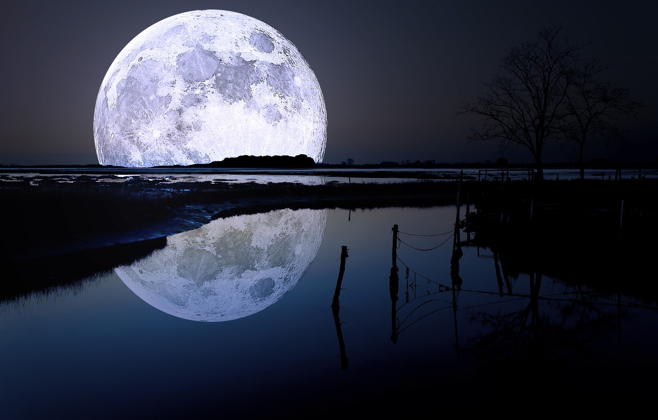 Moon Night Hd Landscape Wallpapers