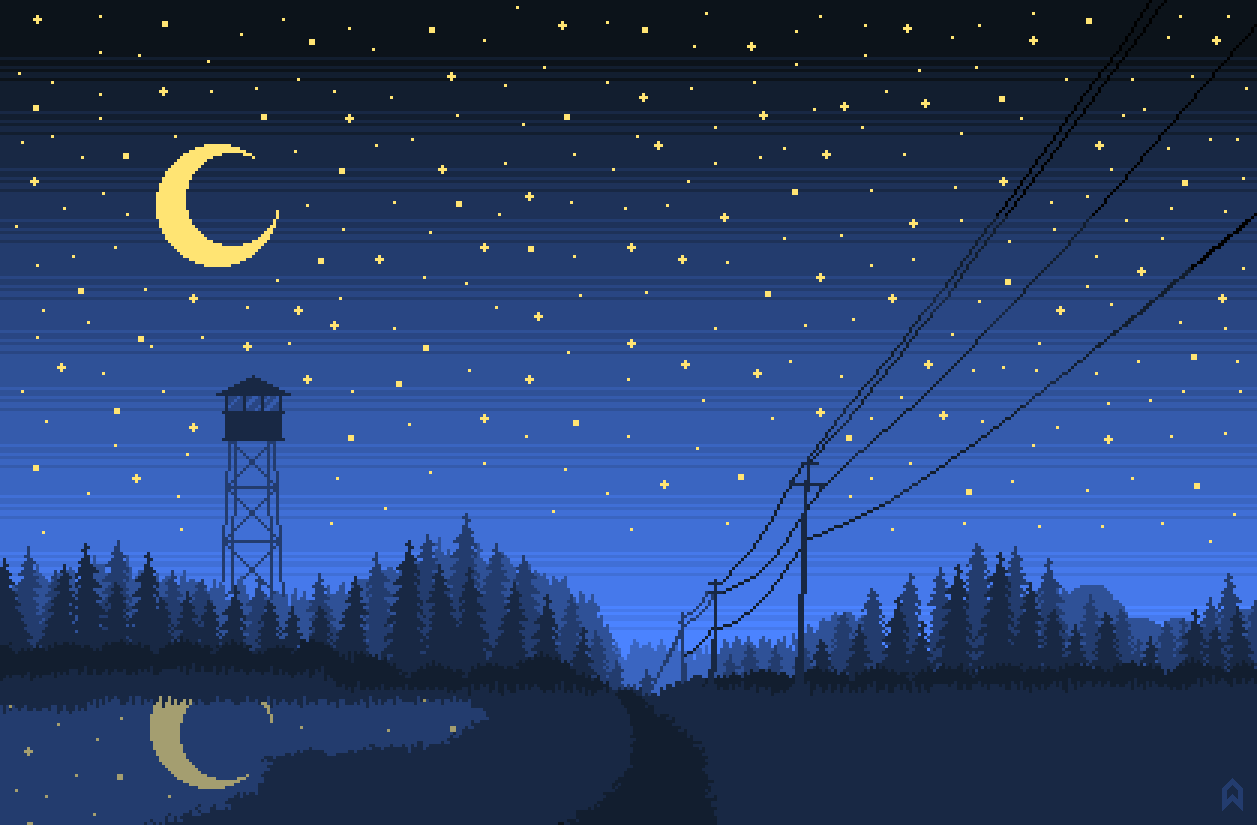 Moon Night Pixelart Wallpapers