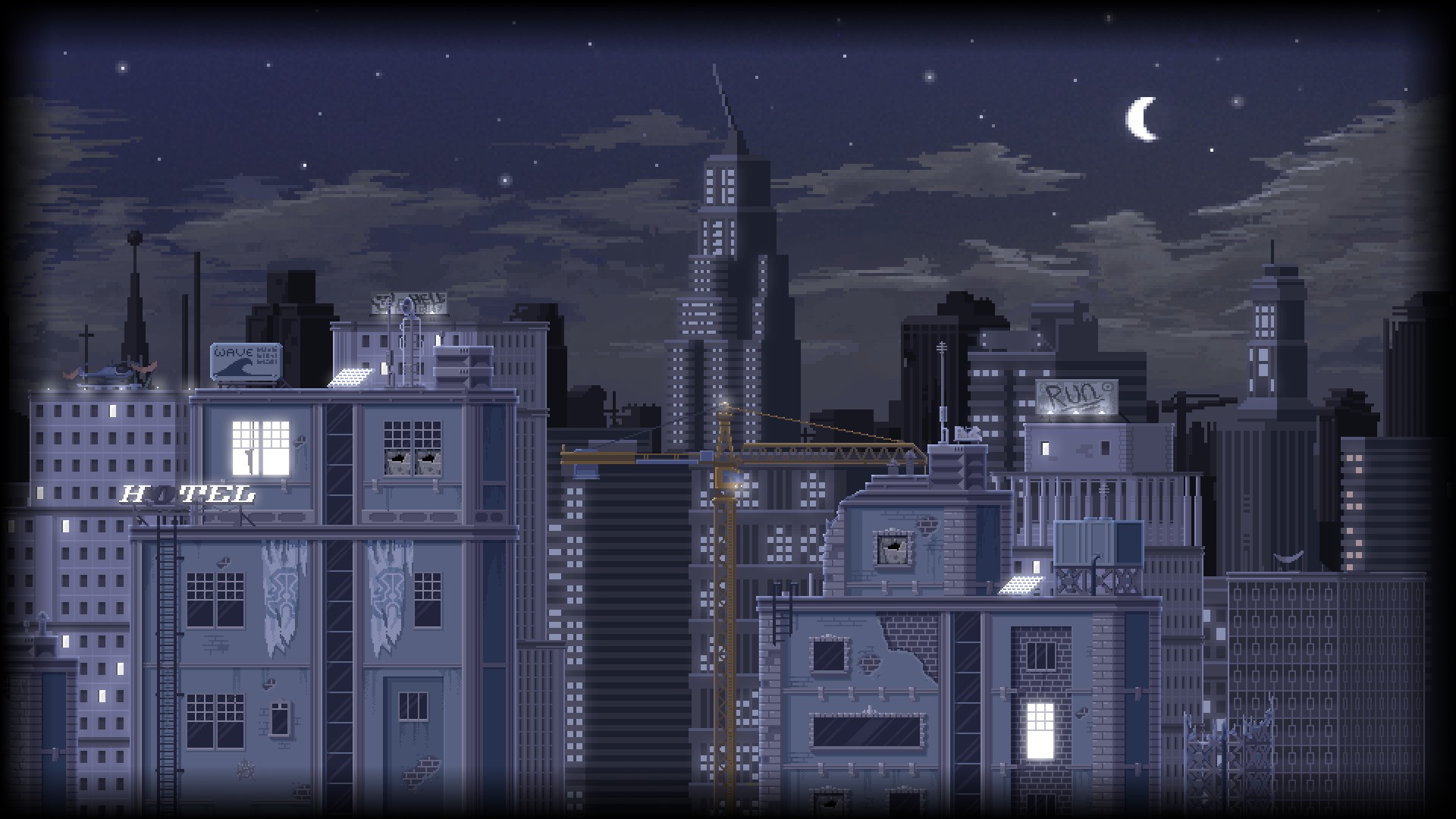 Moon Night Pixelart Wallpapers