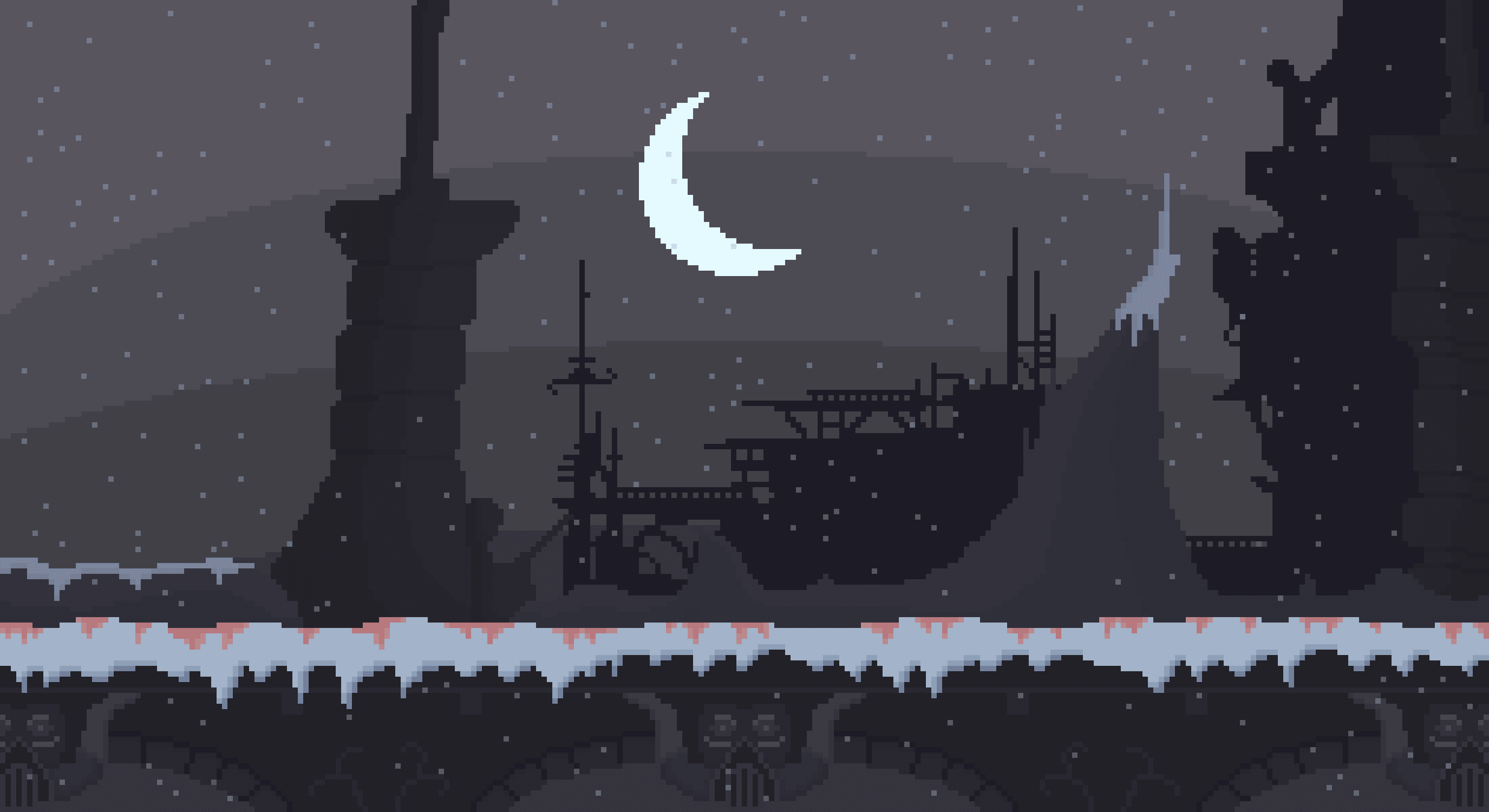 Moon Night Pixelart Wallpapers