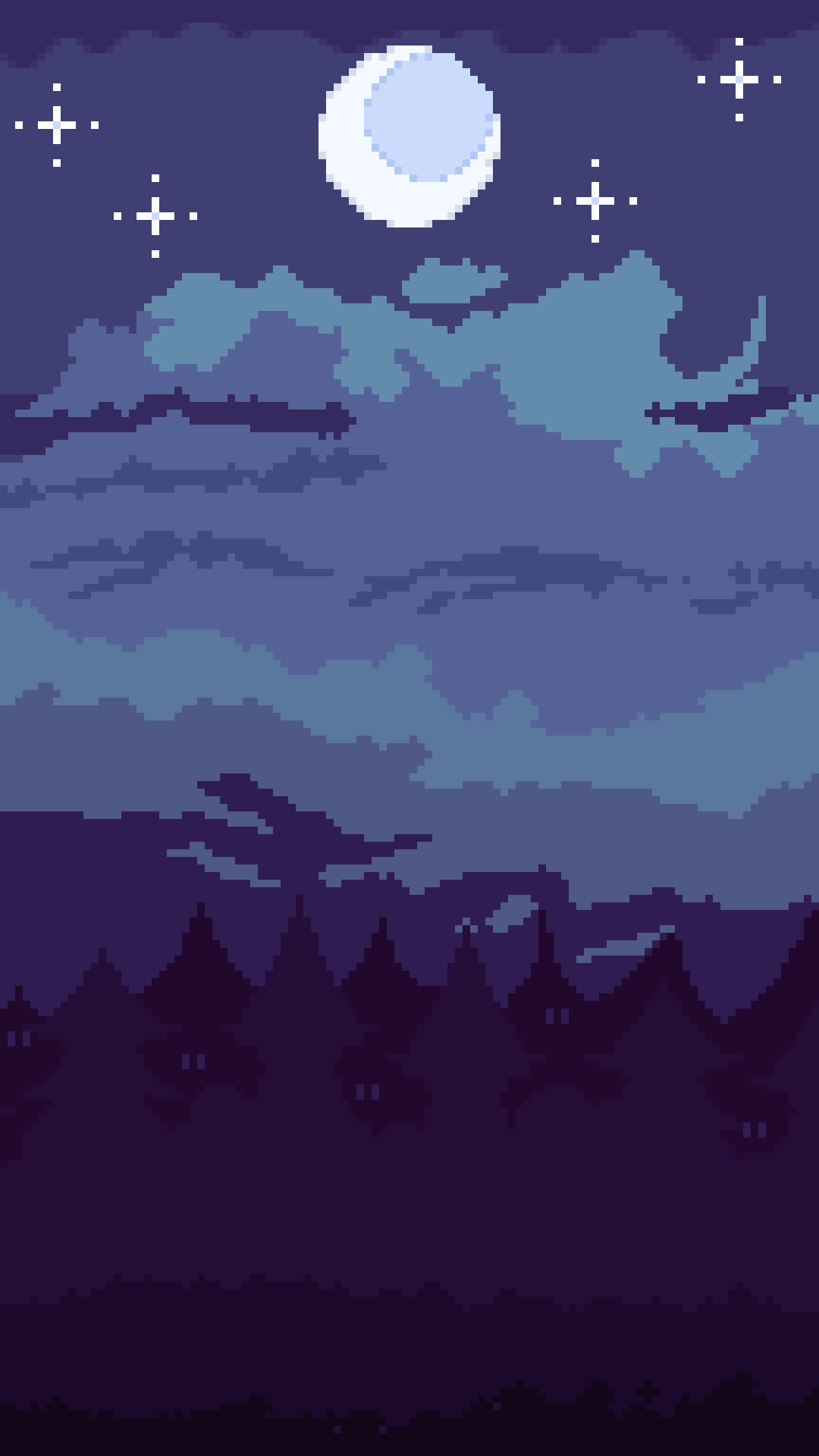 Moon Night Pixelart Wallpapers