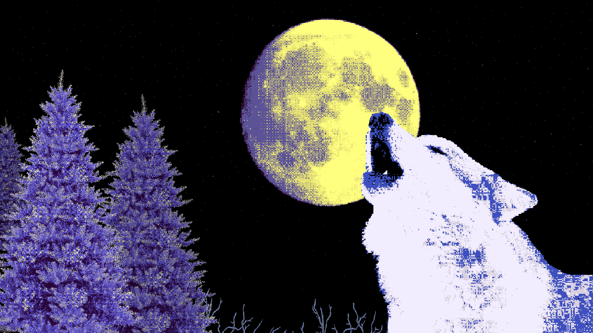 Moon Night Pixelart Wallpapers