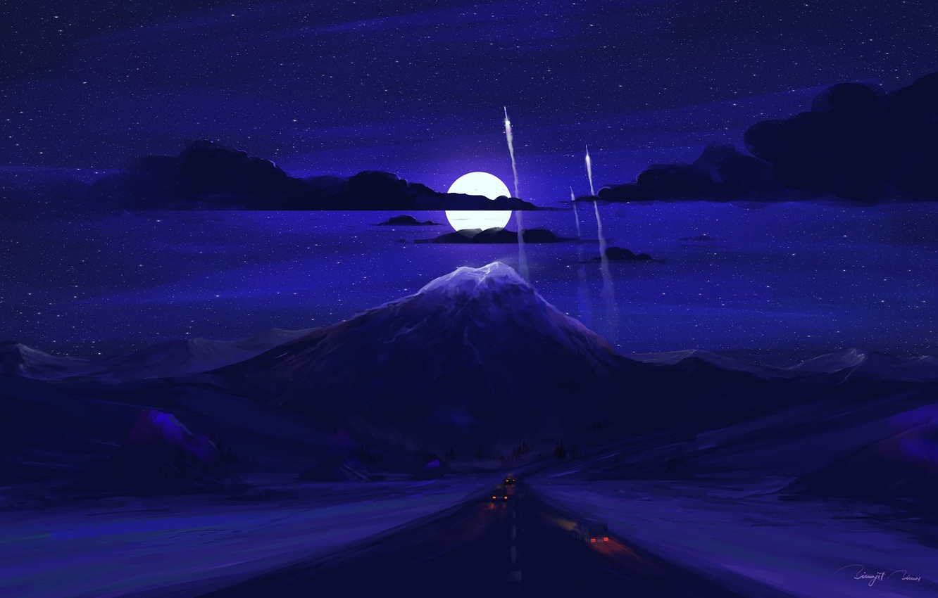 Moon Night Pixelart Wallpapers