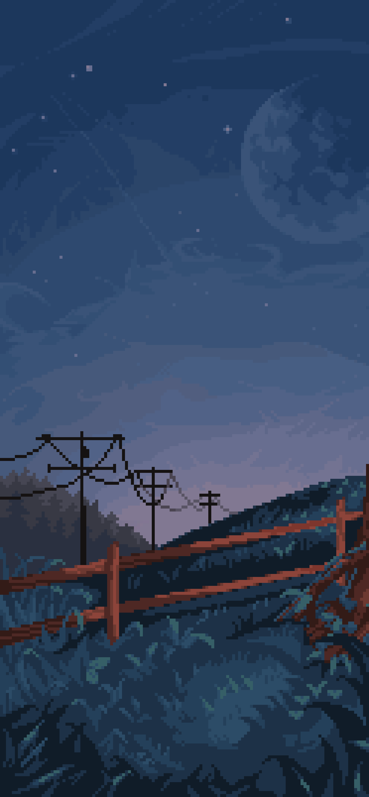 Moon Night Pixelart Wallpapers