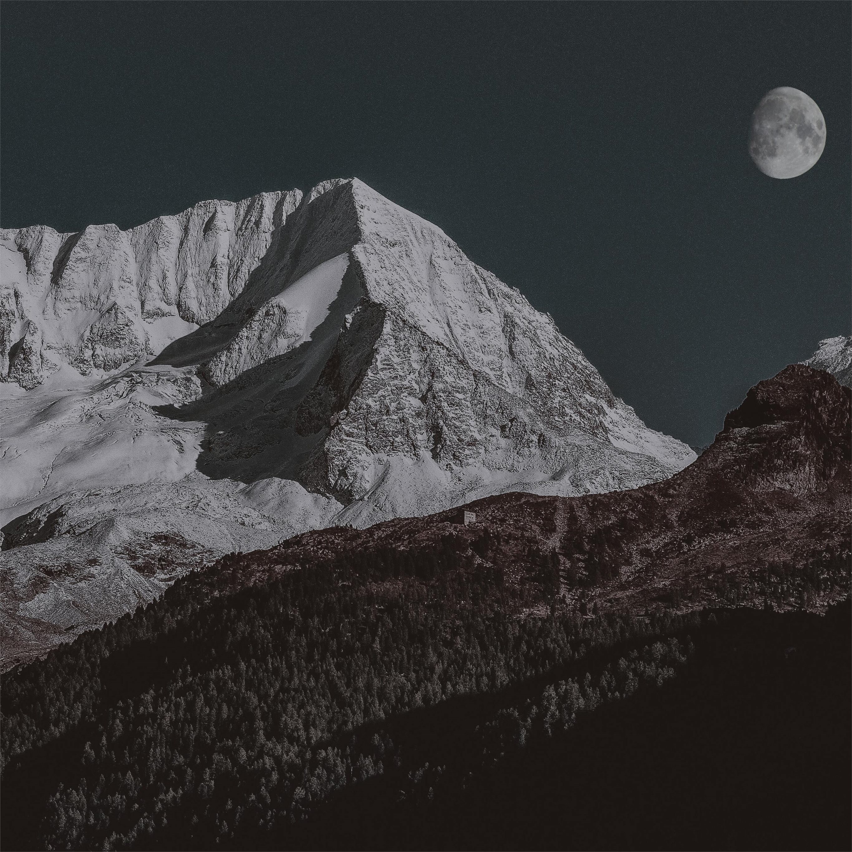 Moon Over Snowy Mountains Wallpapers