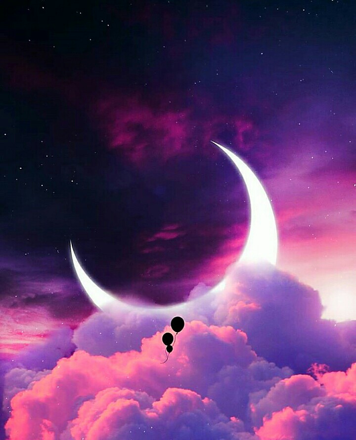 Moon Purple Sky Wallpapers