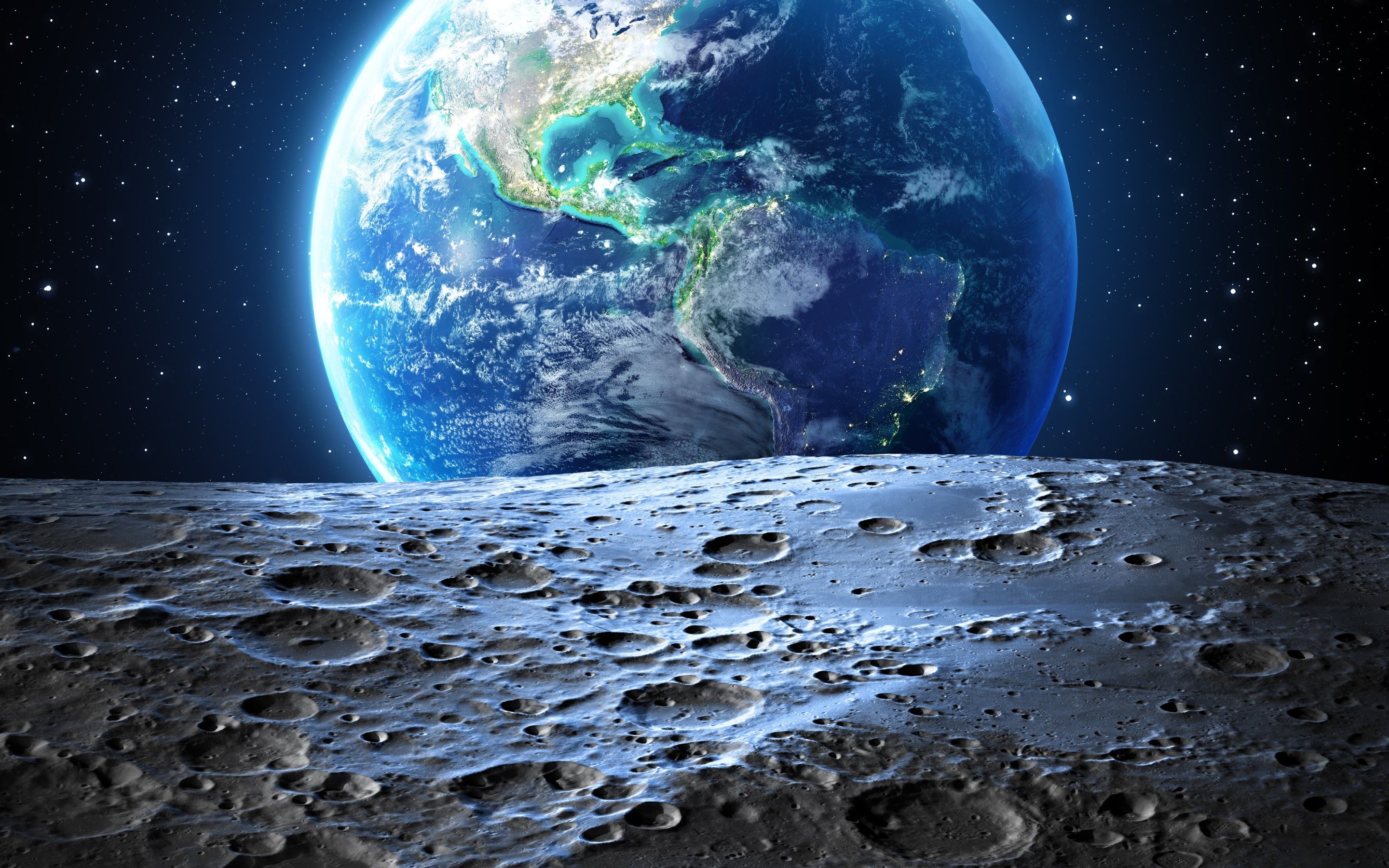 Moon To Earth 4K Art Wallpapers