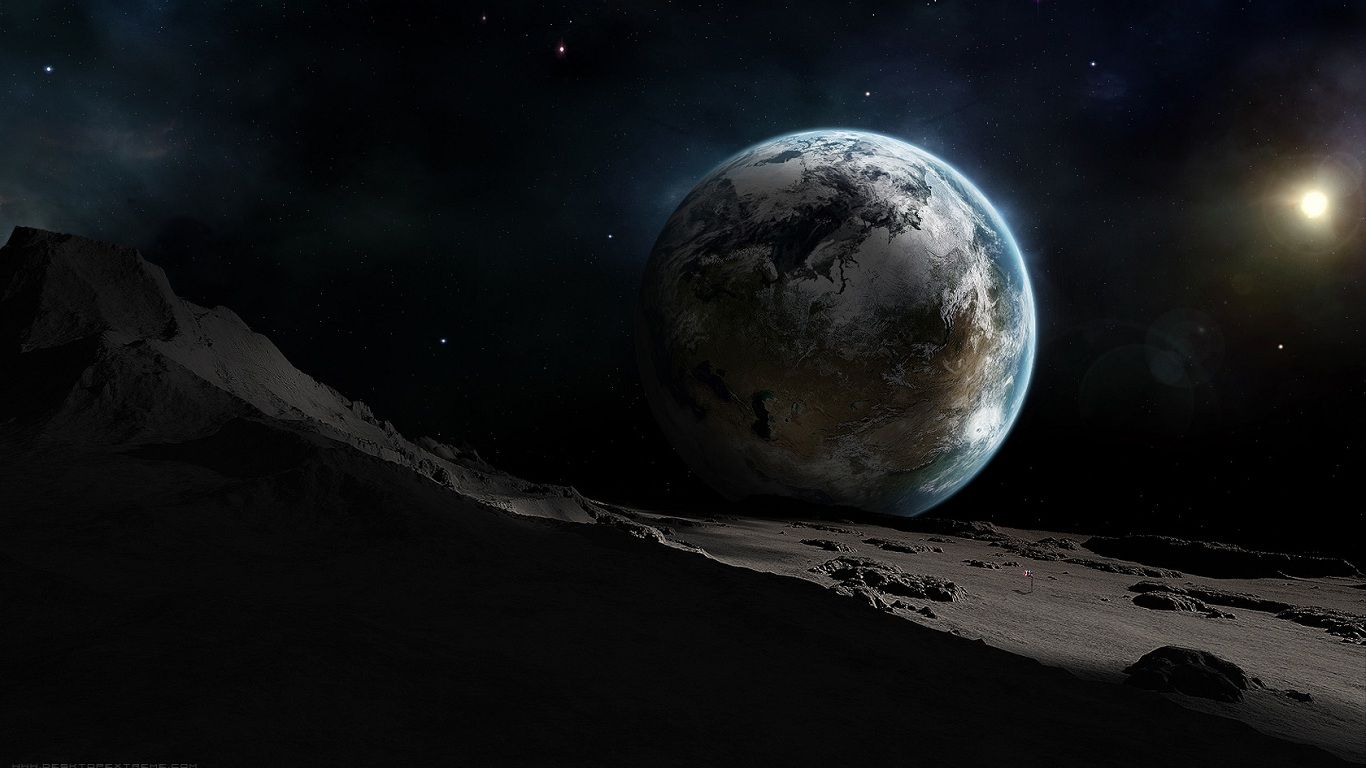 Moon To Earth 4K Art Wallpapers