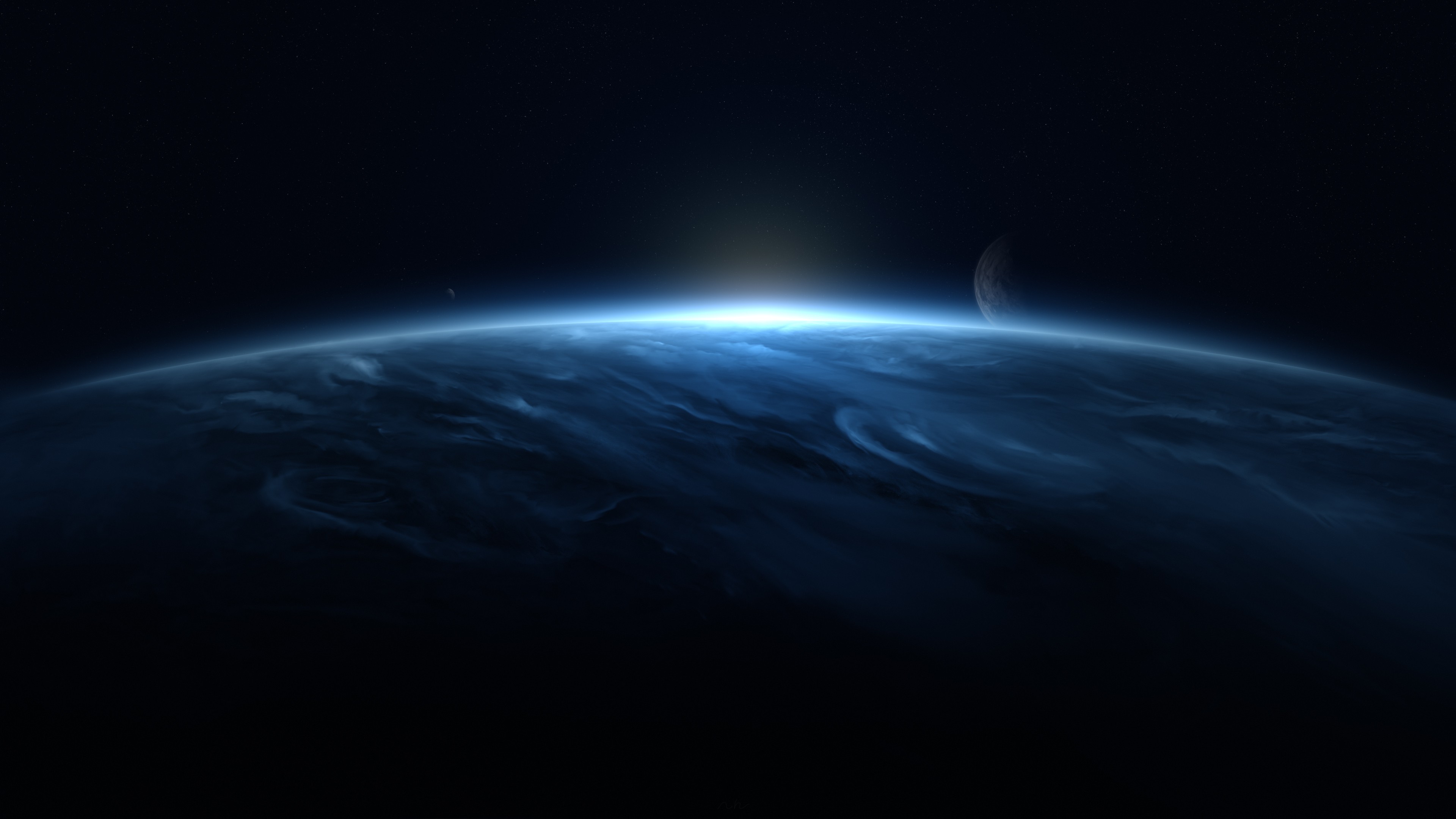 Moon To Earth 4K Art Wallpapers