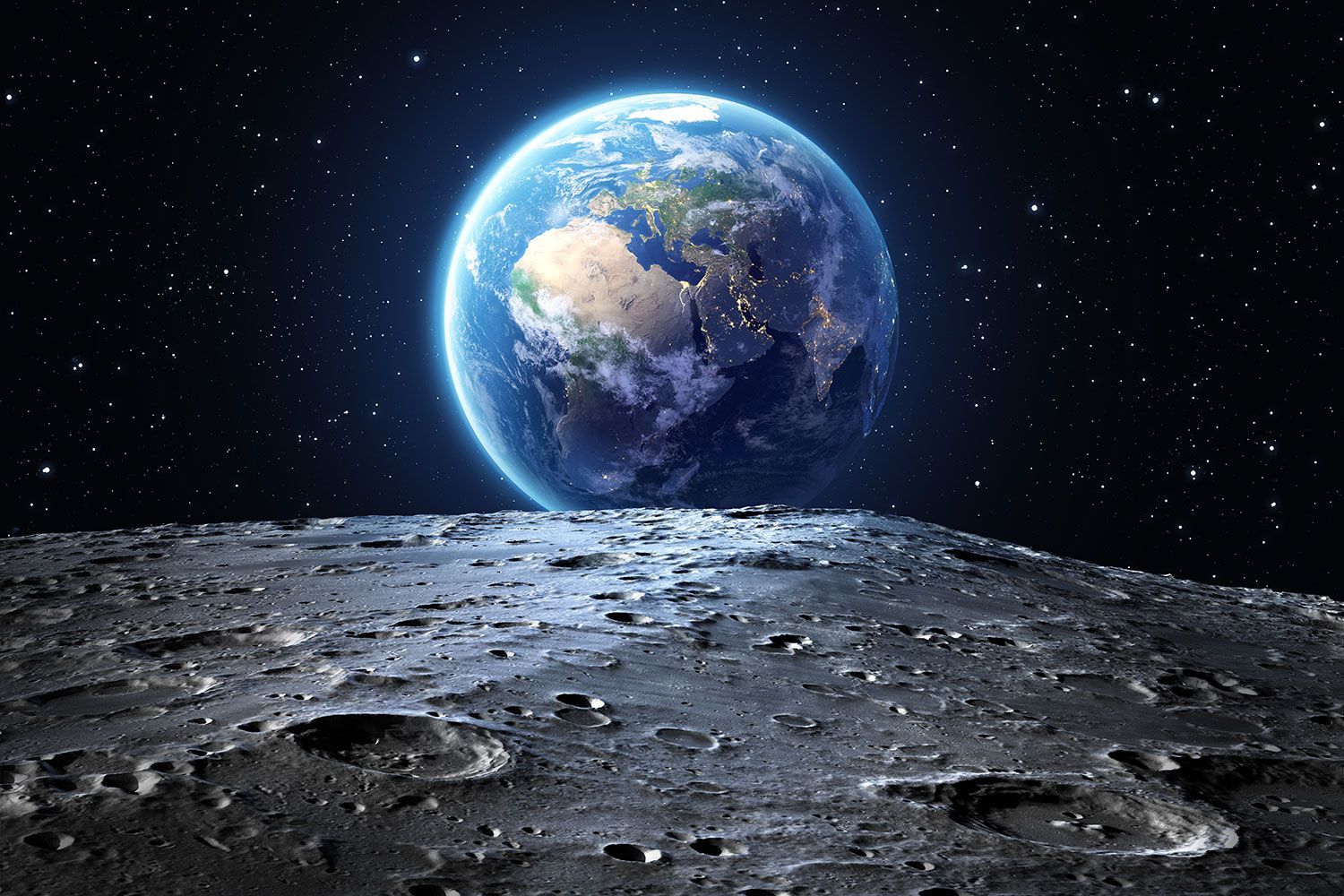 Moon To Earth 4K Art Wallpapers