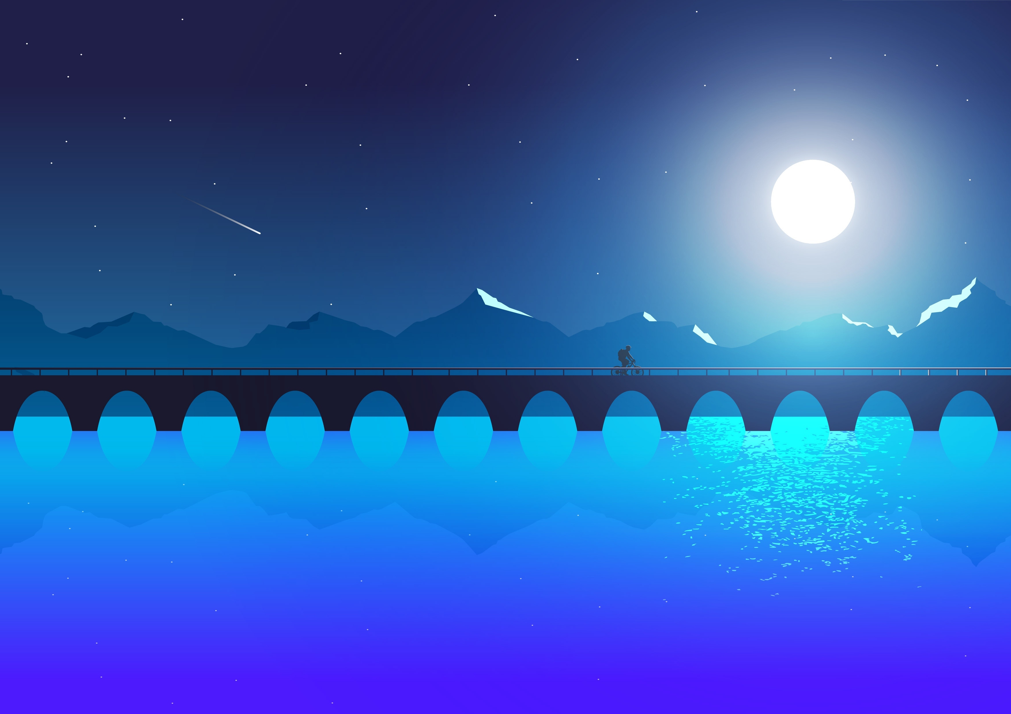 Moonlight Landscape Wallpapers