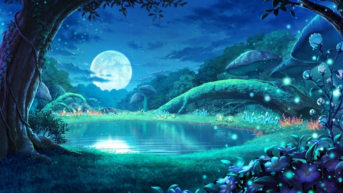 Moonlight Landscape Wallpapers