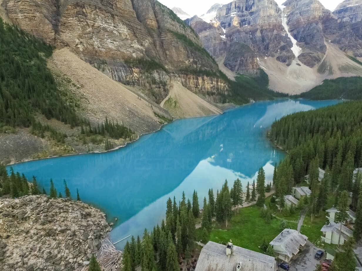 Moraine Lake Canadian Rockies Drone View Wallpapers