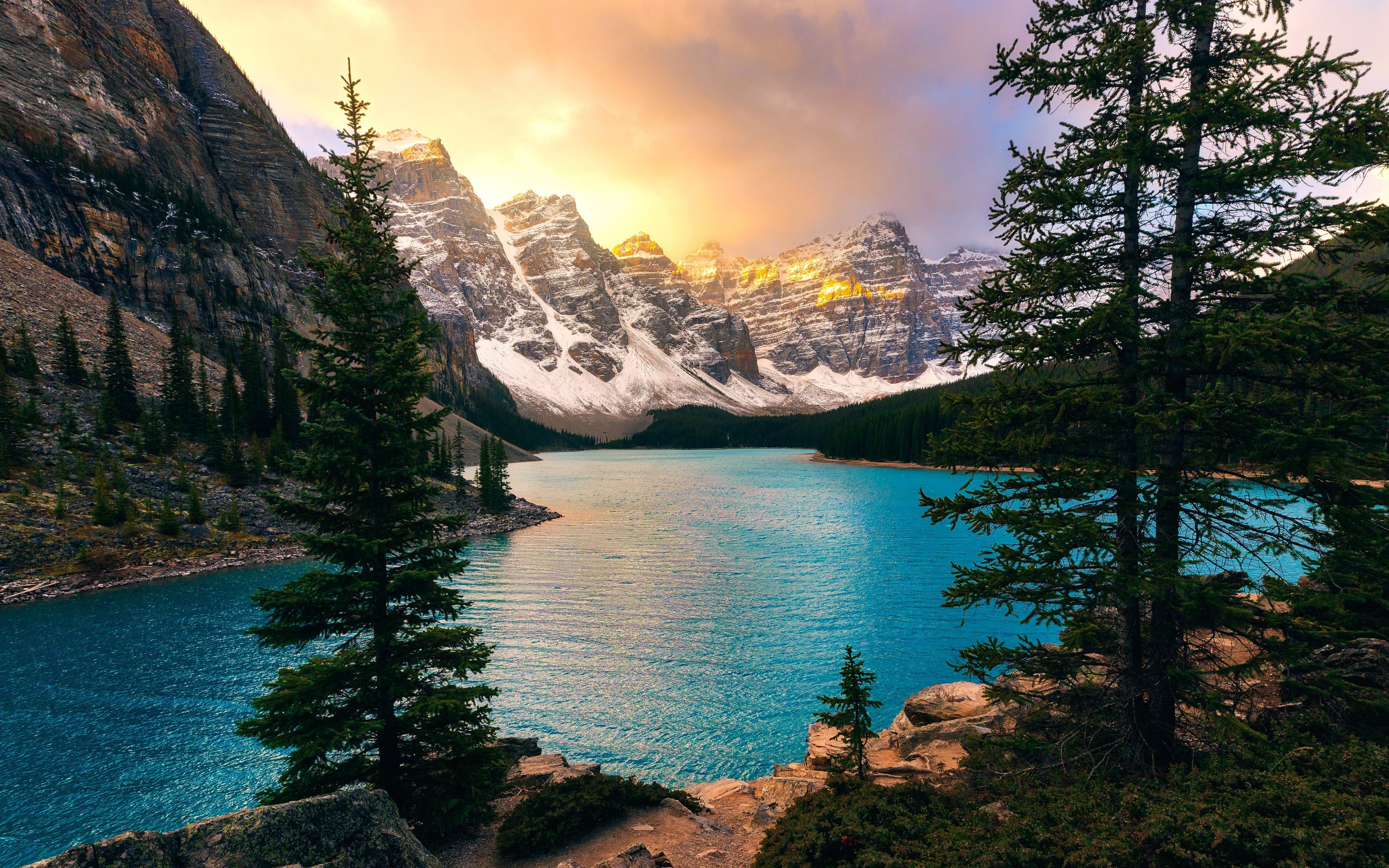 Moraine Lake South Channel Wallpapers