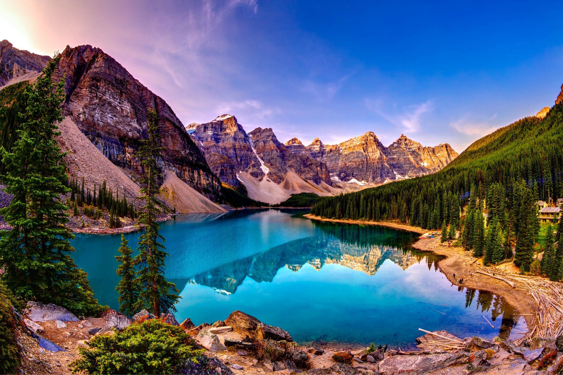 Moraine Lake South Channel Wallpapers