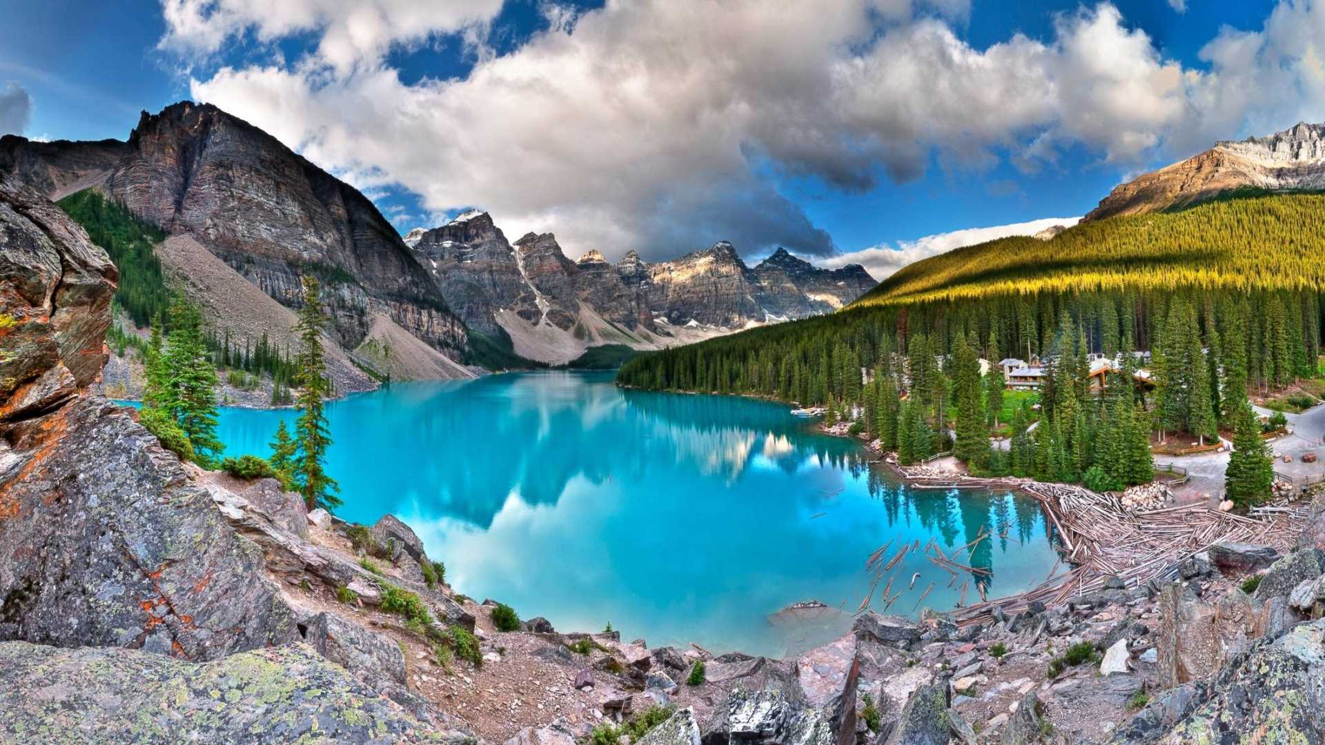 Moraine Lake South Channel Wallpapers