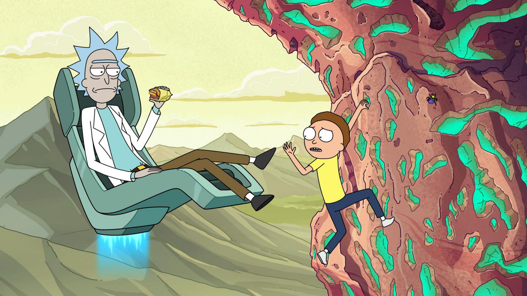 Morty And Rick Fighting With Aliens Wallpapers