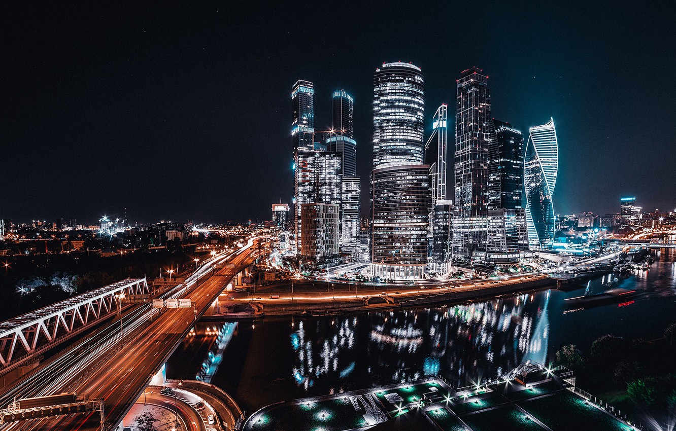 Moscow City At Night Wallpapers