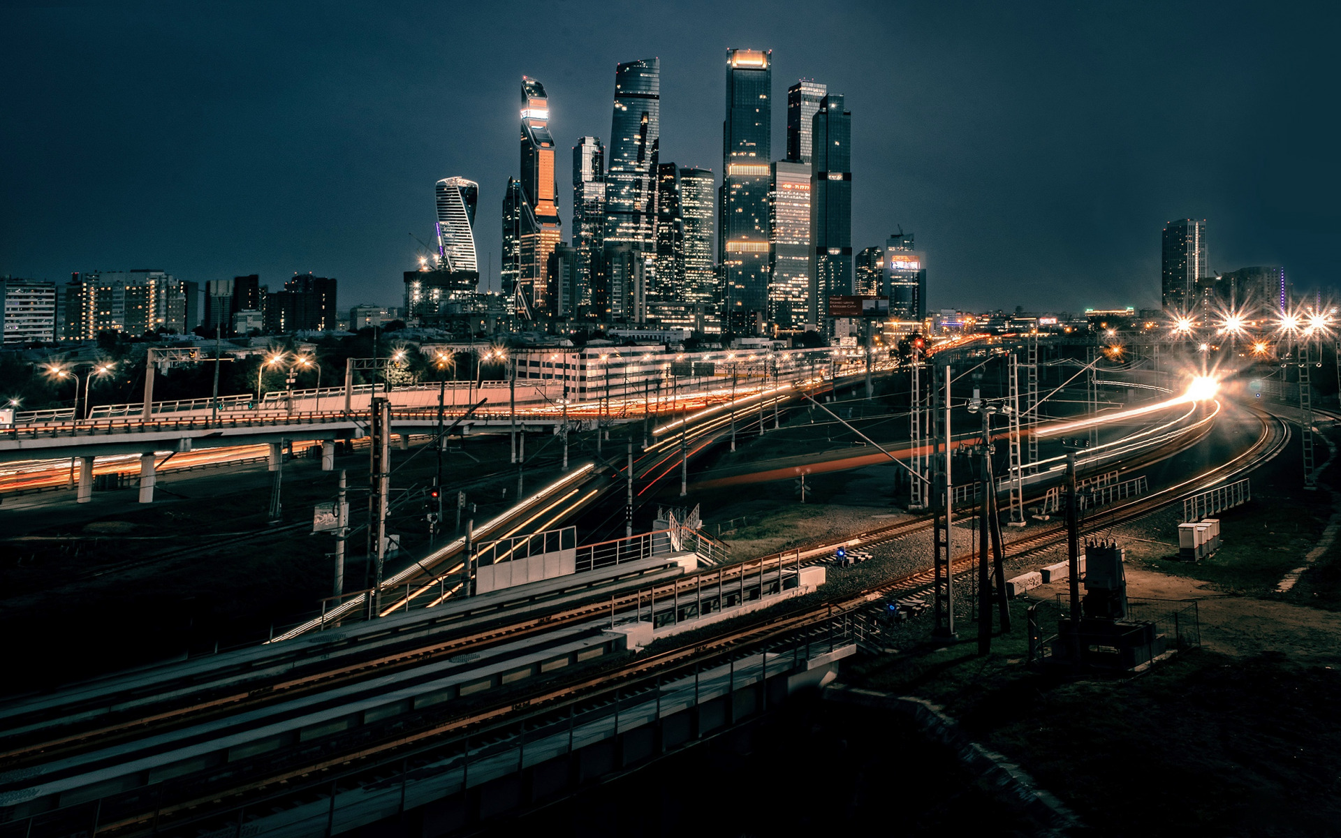 Moscow City At Night Wallpapers